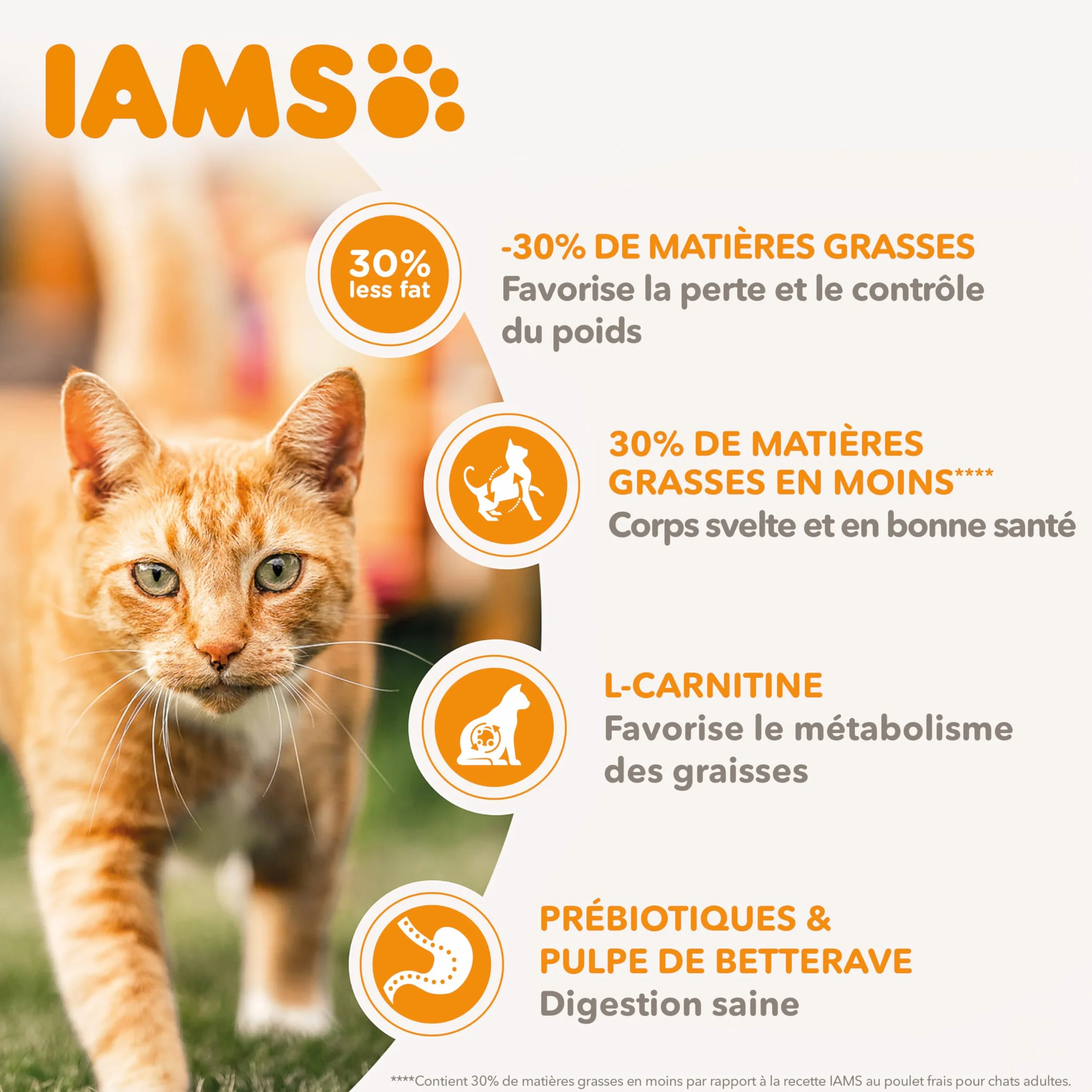 IAMS Advanced Nutrition Croquettes Allégées pour Chats Stérilisés au Poulet Frais 1,5 kg