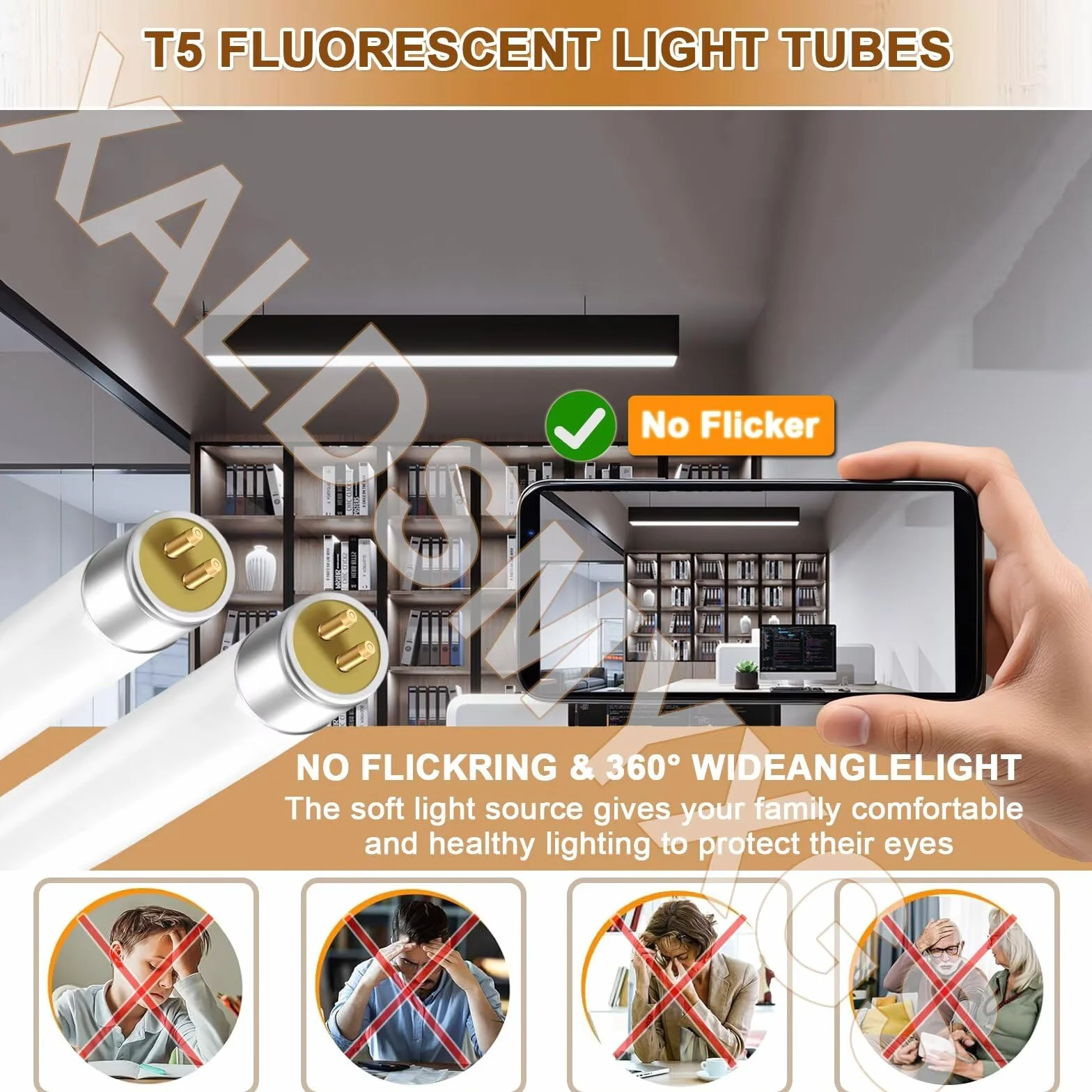 Tubes Fluorescents T5 G5 14W 549mm Blanc Froid 6000K AC 220-240V 1156LM