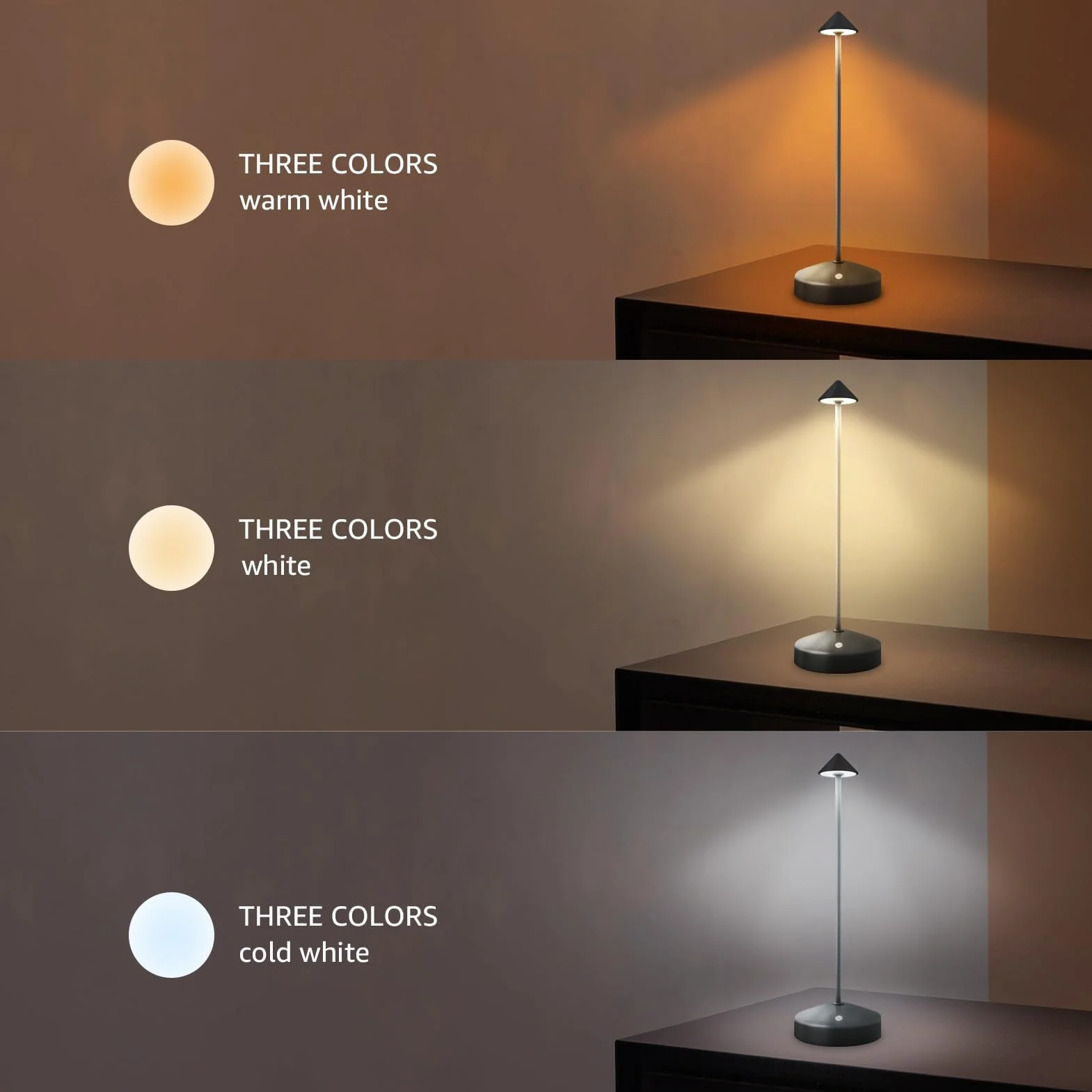 LED lampe de table sans fil dimmable 2700K-6000K IP54 aluminium imperméable extérieur