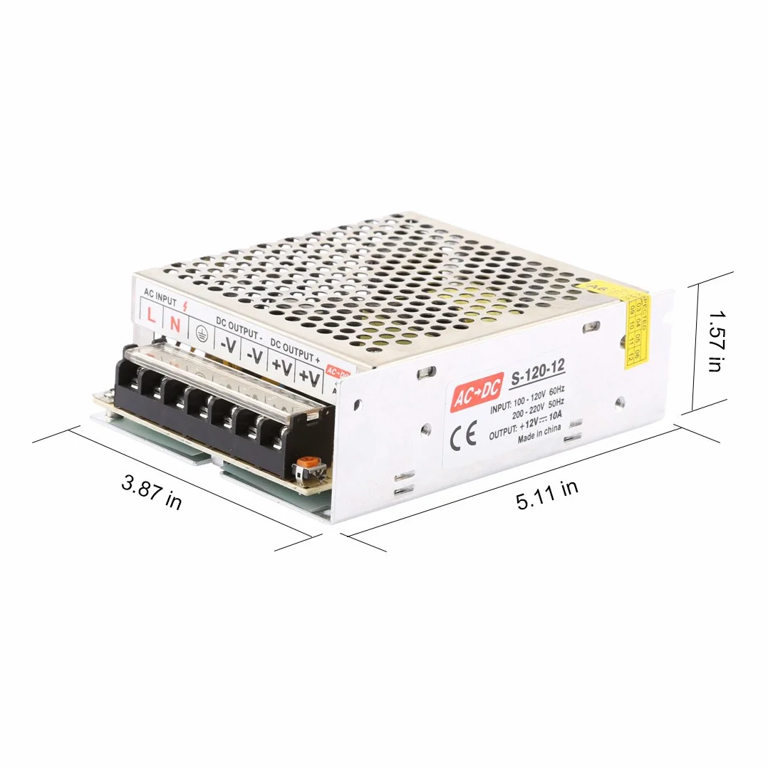 LEDMO 12V 10A Convertisseur AC 110/220V to DC Commutation Alimentation 120W