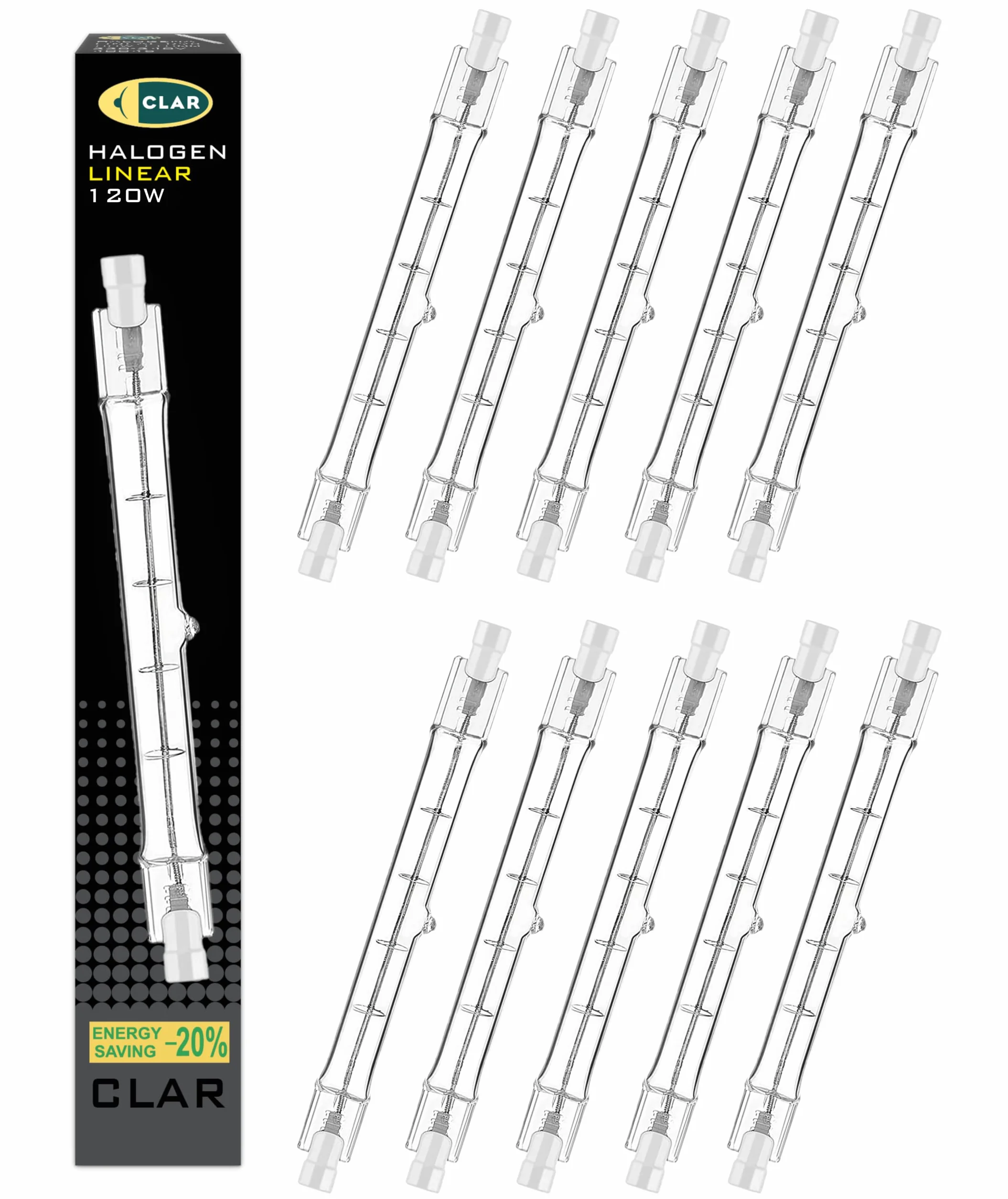 Ampoule Halogène R7S 118mm 120W Pack de 10