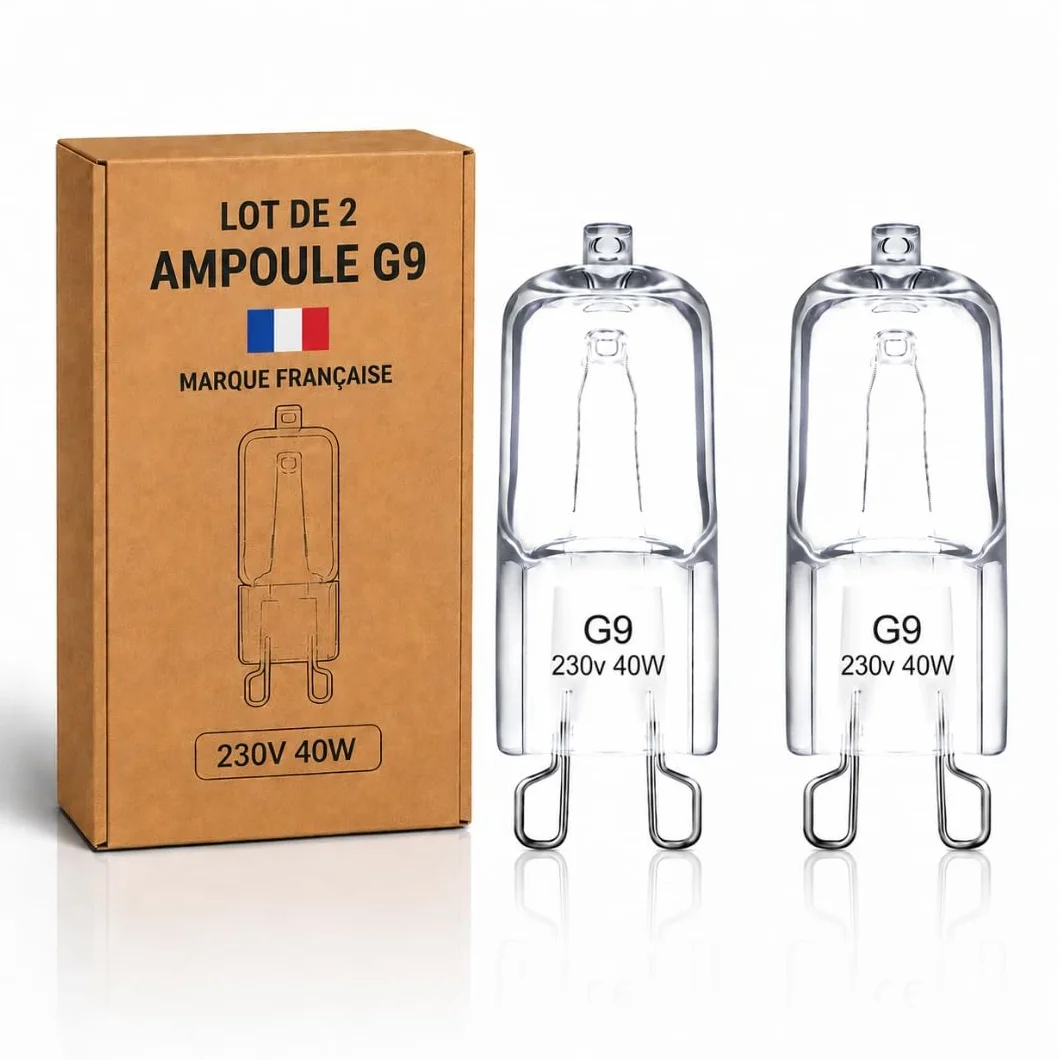 Lot de 2 Ampoule G9 Halogène 40W, LED 230V Blanc Chaud 2700K, Dimmable Compatible Neff Whirlpool Bosch