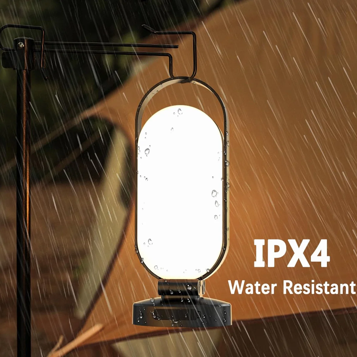 Lampe Solaire Camping Rechargeable LED Lanterne 5000mAh Batterie Externe Pliable Imperméable