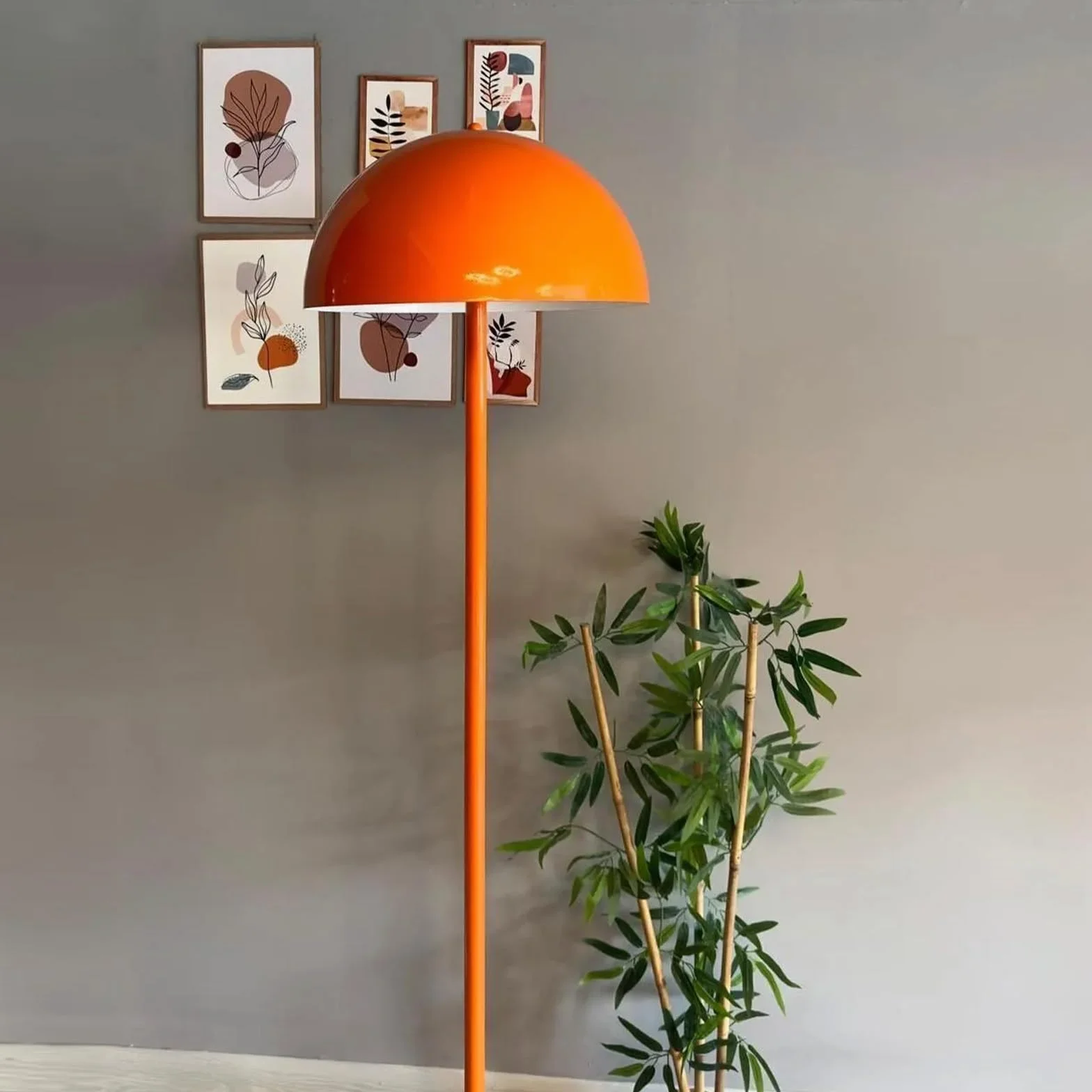 Gorkiede Lampadaire Métal 40 cm Orange avec Douille E27 Salon Moderne