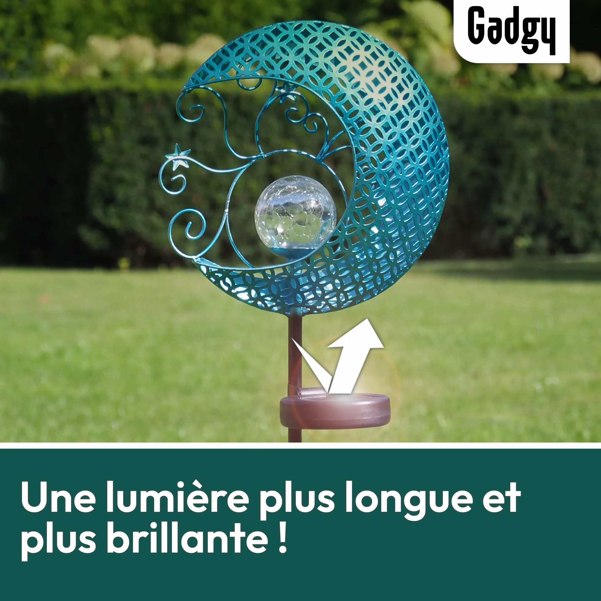 Lampes Solaires de Jardin Extérieur LED Imperméable en Forme de Lune