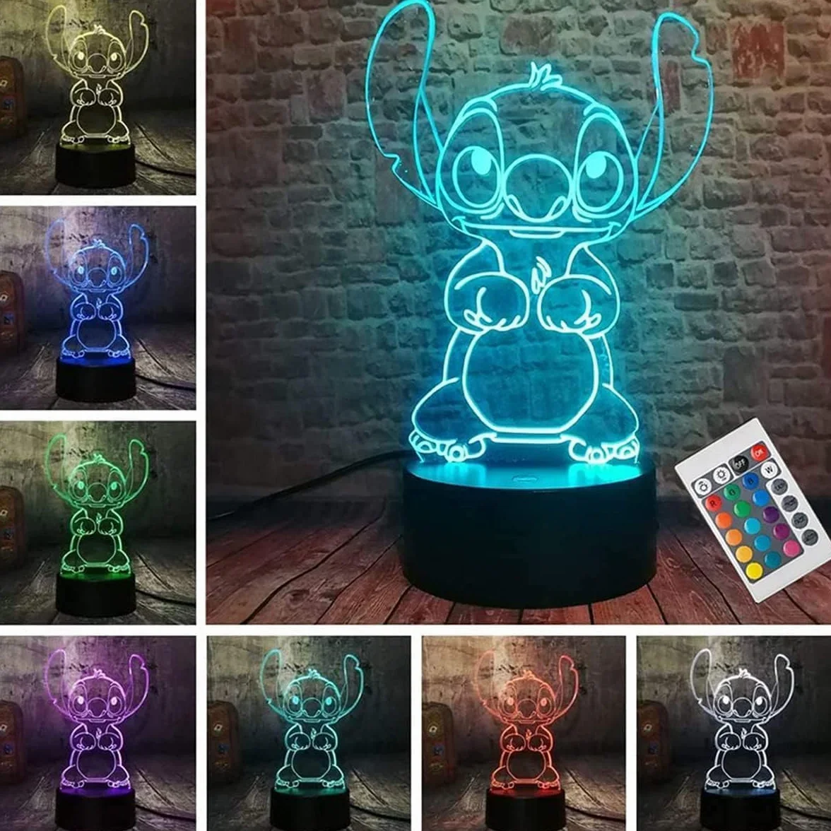 LOUHH Lampe Stitch 3D LED Smart Remote Control 16 Couleurs