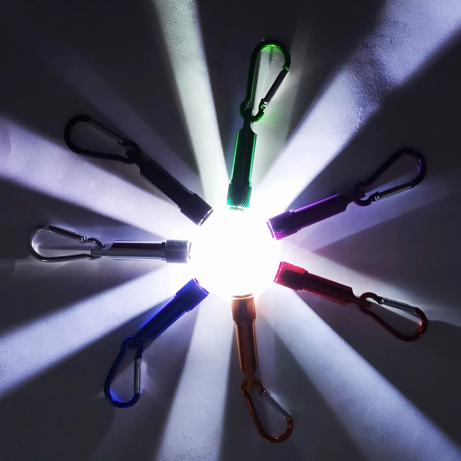 Lot de 14 mini lampes de poche porte-clés LED en aluminium pour extérieur camping cyclisme
