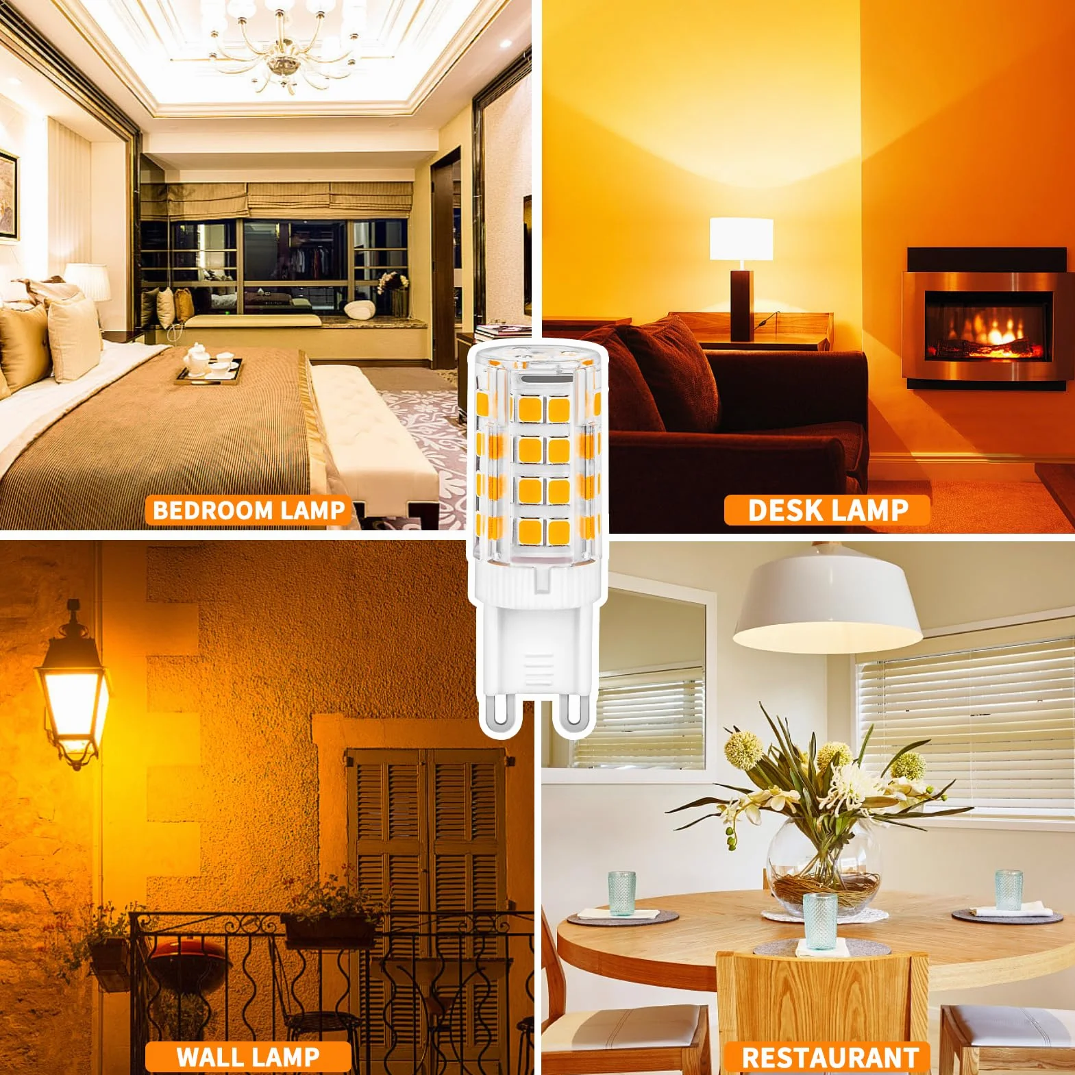 G9 LED Lampe Warmweiß 3000K 5W Ersatz für 30W-40W Halogenlampe 500LM 360° AC 220-240V 8er Set