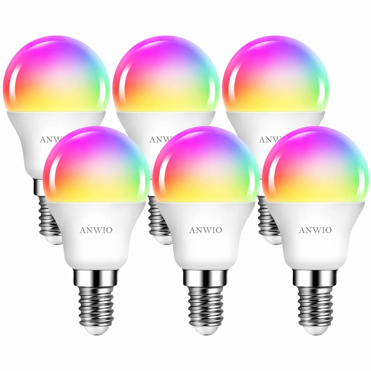 ANWIO Ampoule LED intelligente E14 G45 470 Lm 5W remplace 40W compatible Alexa TUYA Echo Google Assistant