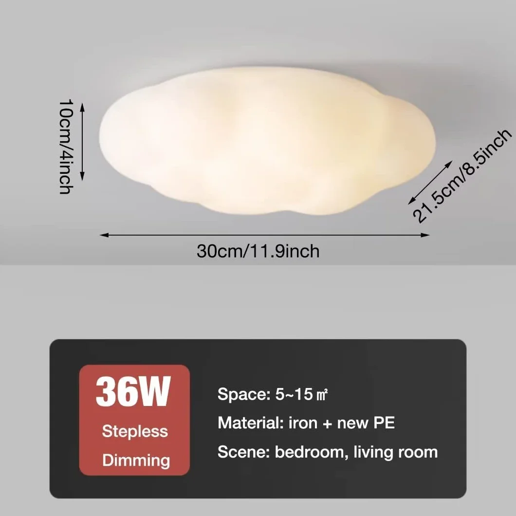 Lustre LED Nuage 36W Gradable 11,9" pour Chambre Enfant