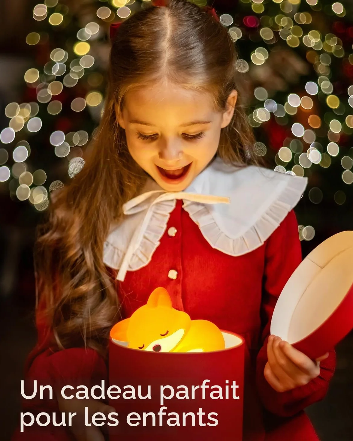 Amaredom Renard Veilleuse Lampe Mignonne Luminosité Réglable Minuterie 20 Min Chambre Enfant