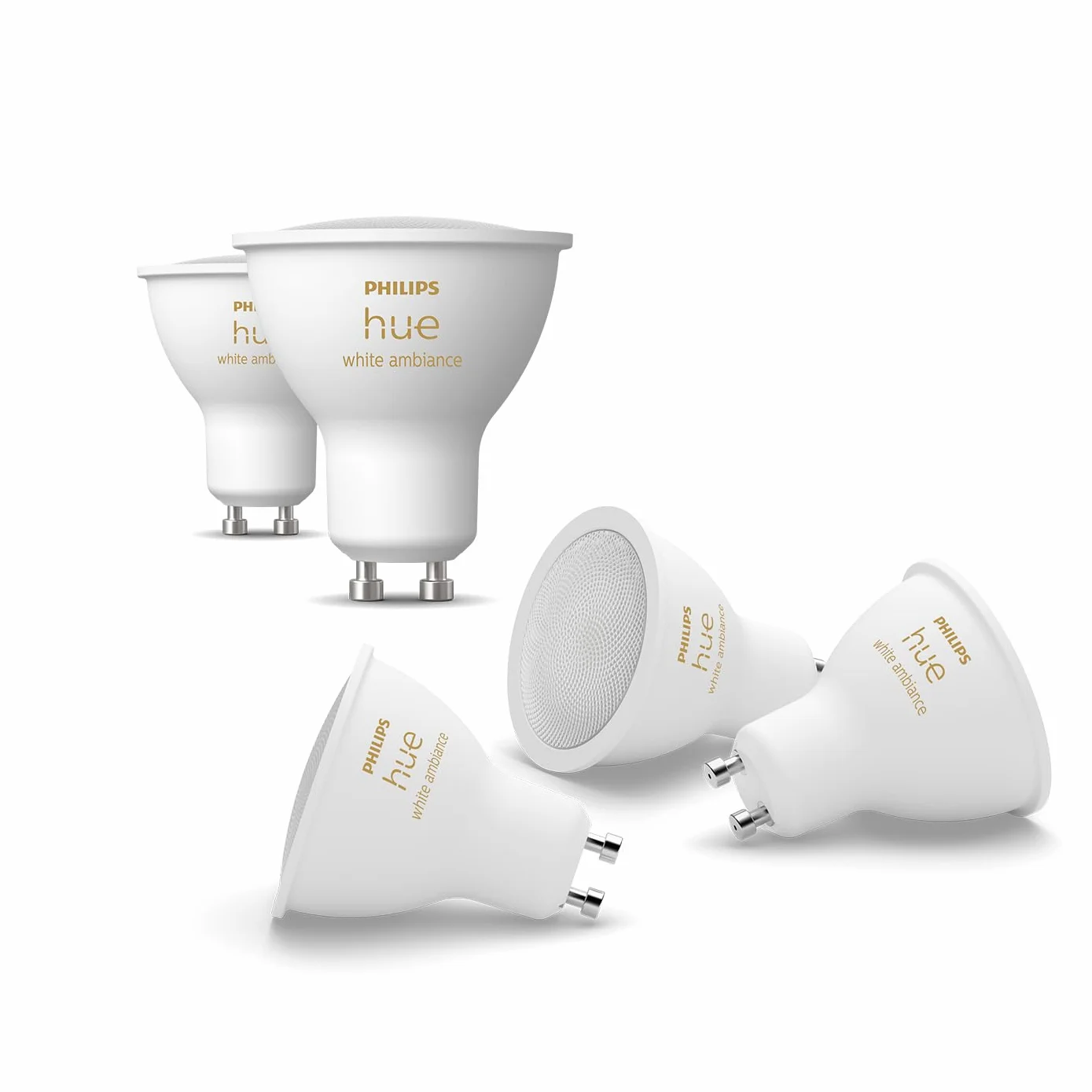Philips Hue White Ambiance Ampoule LED GU10 400 lumens Pack de 5 Compatible Bluetooth Alexa Google Assistant Apple HomeKit