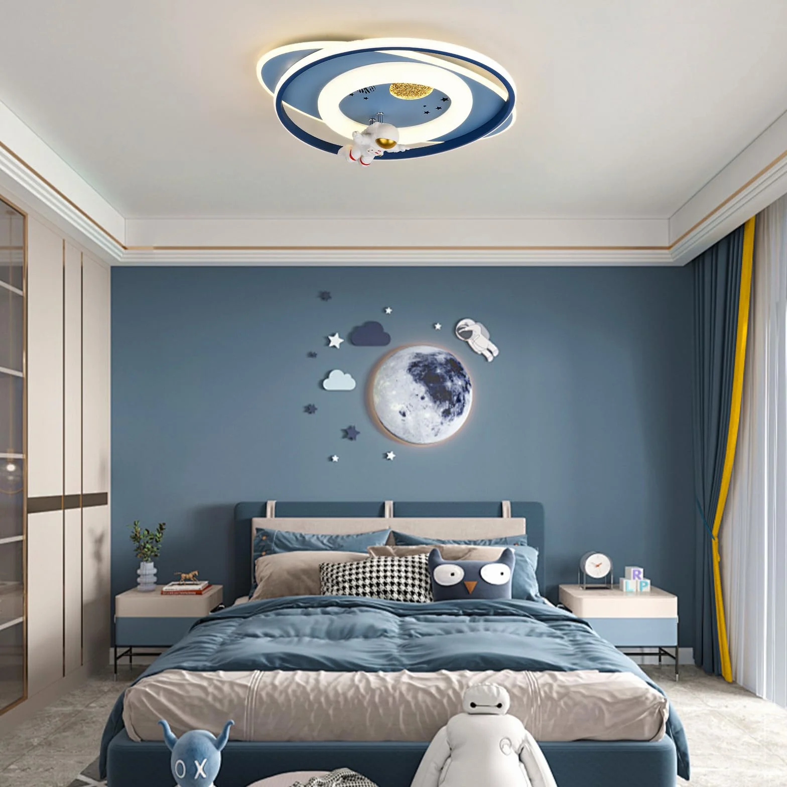 Plafonnier LED enfant 58cm Astronaute créatif dimmable 3000K-6000K Lampe plafond chambre