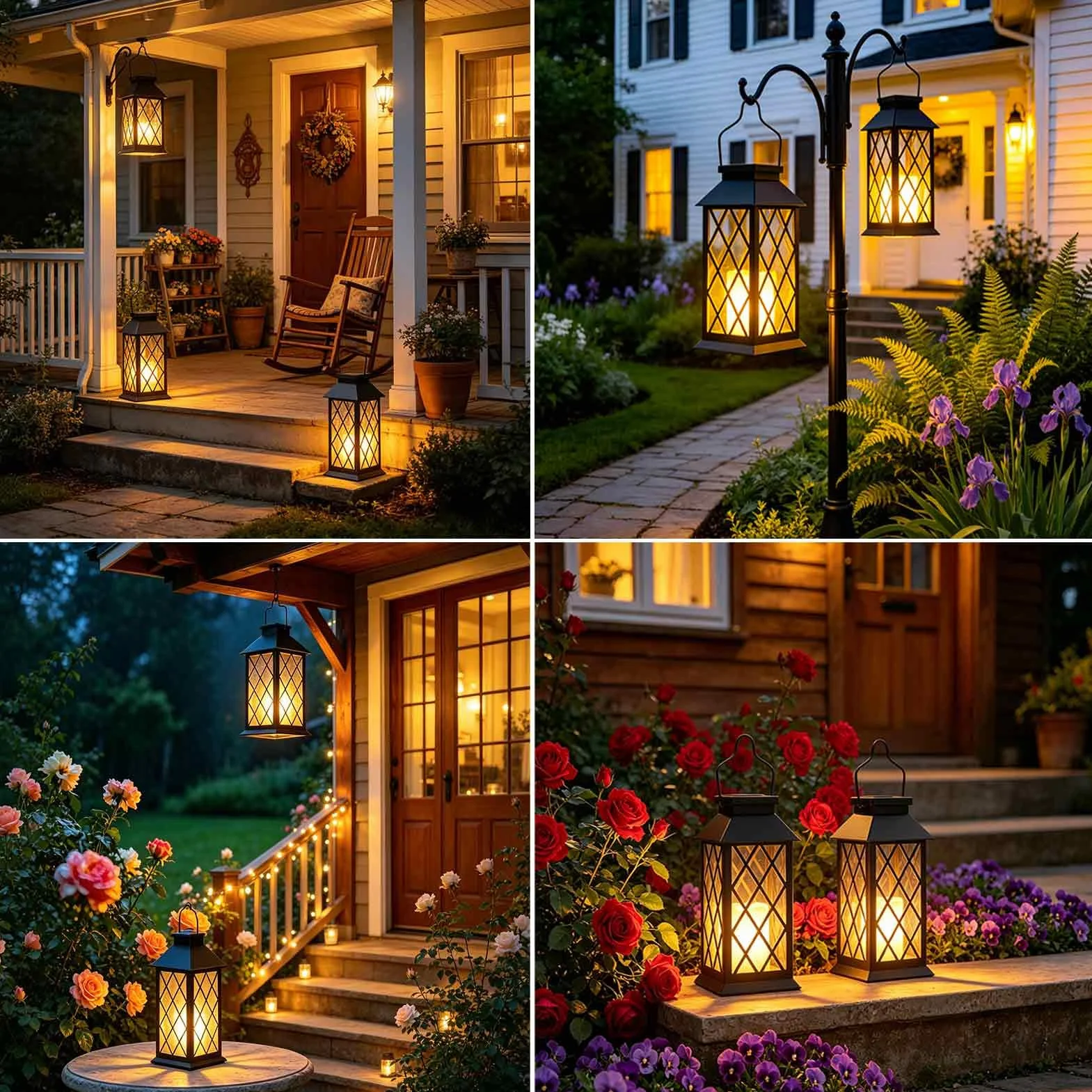Cozymeow Lanterne Solaire Exterieur 2 Pièces Verre Trempé Étanche Jardin Décoration Terrasse Balcon Cimetière Pergola Noir