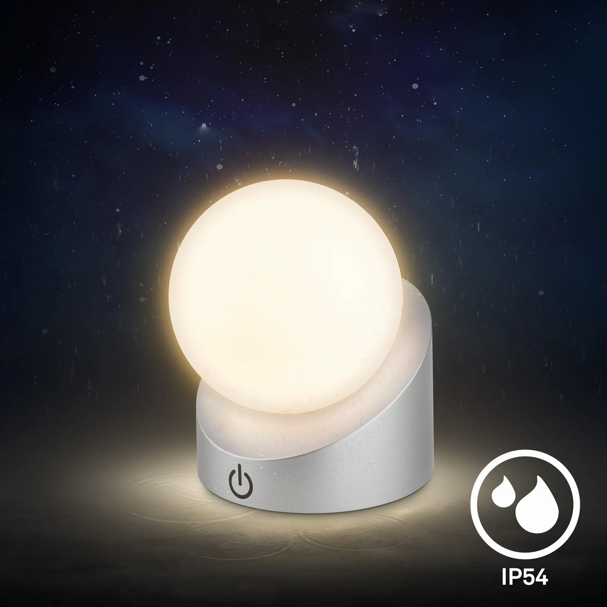 BRILONER Mini lampe de table LED sans fil IP54 variateur par paliers batterie interchangeable 10x8x9 cm