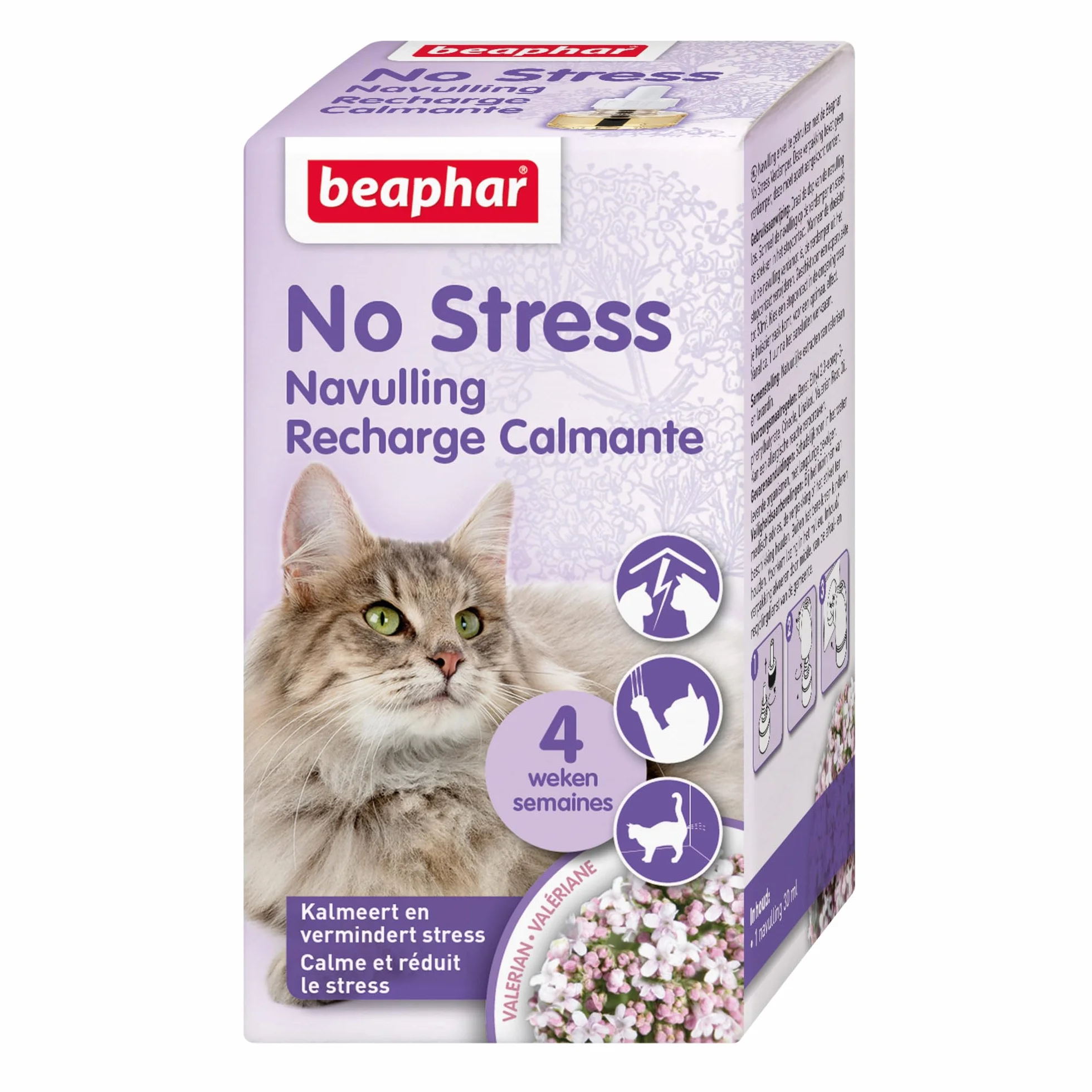 Beaphar NO Stress Recharge diffuseur électrique calmant Valériane Chat 30 ML 4 semaines