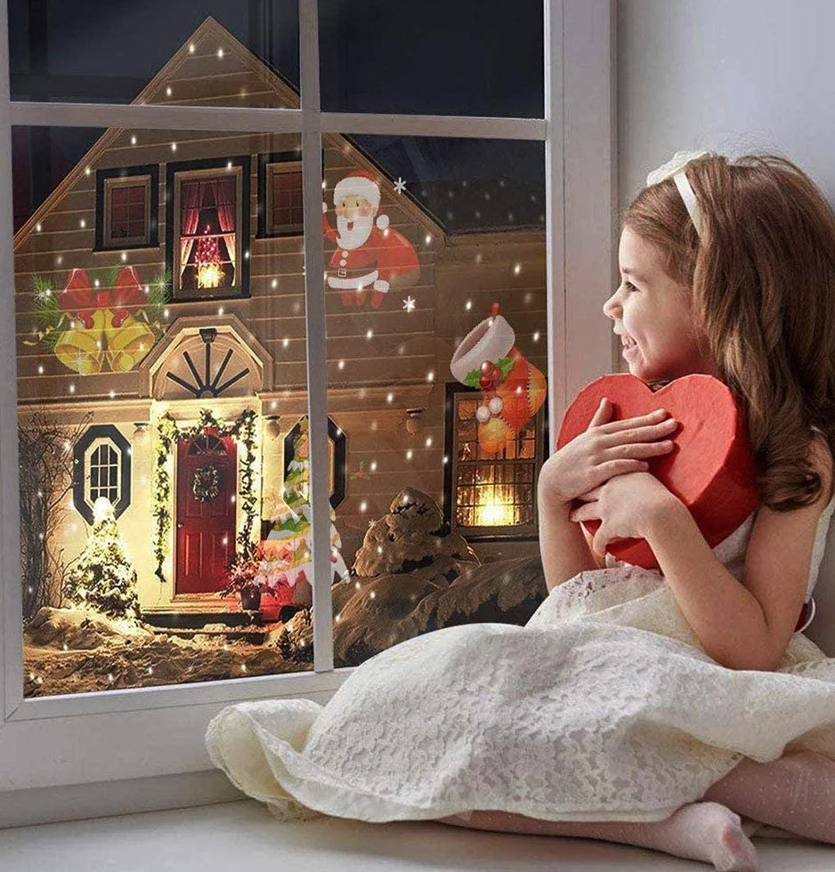 Projecteur LED Père Noël Étanche Lumière Extérieur Intérieur Noël Décoration