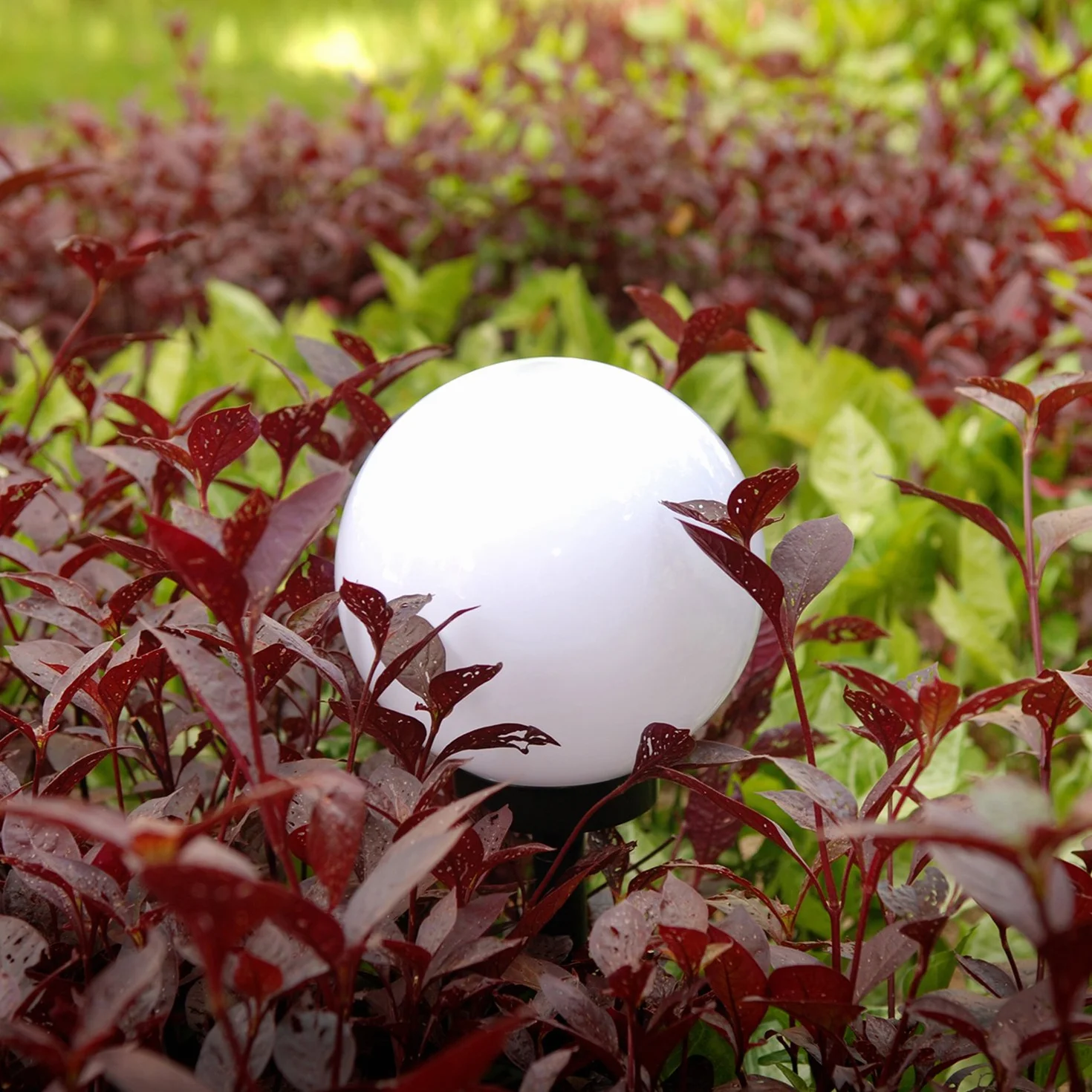 Lampe solaire LED pose libre Green Blue GB166 balle blanc 25x25 jardin