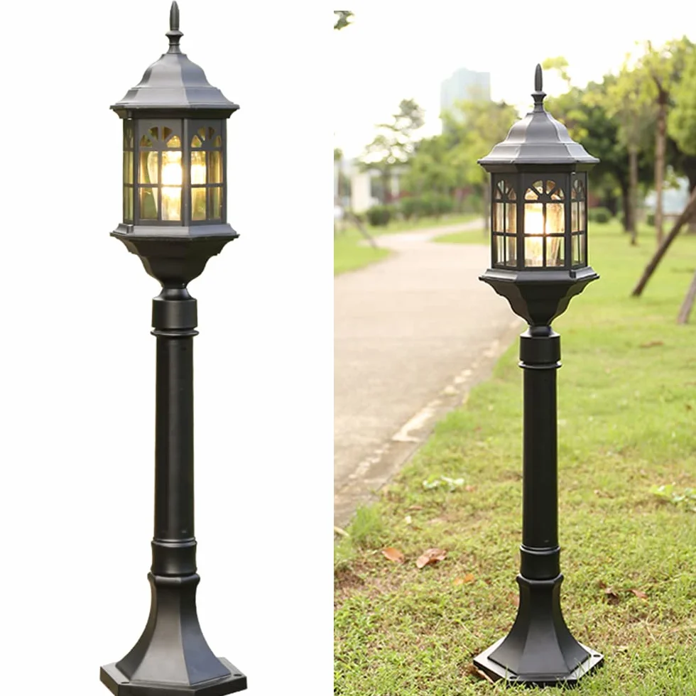 Lampadaire extérieur classique E27 80 cm IP55 Noir imperméable
