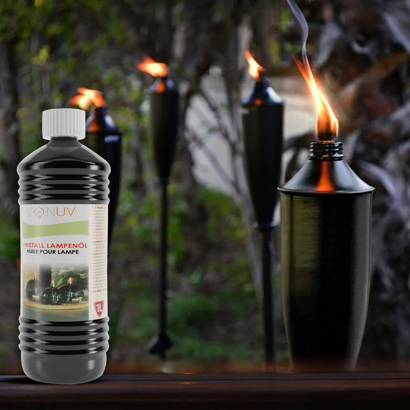 Huile de lampe à paraffine ZONUV 99% Pure liquide pour lampes à kérosène, torches et lampes à huile (1 litre)