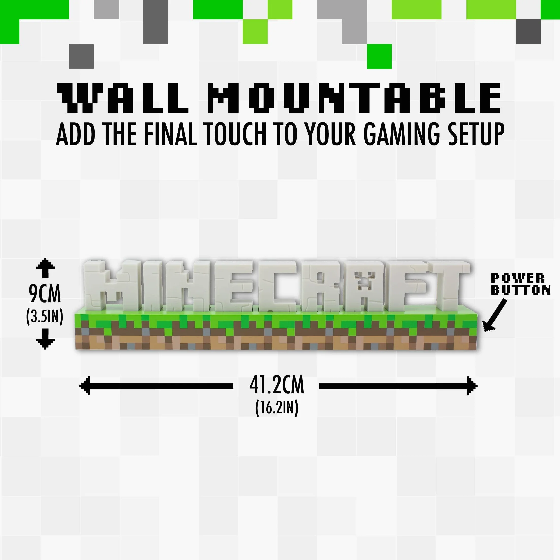 Lampe Minecraft Officielle 2 Modes Lumière Piles USB Décor Chambre