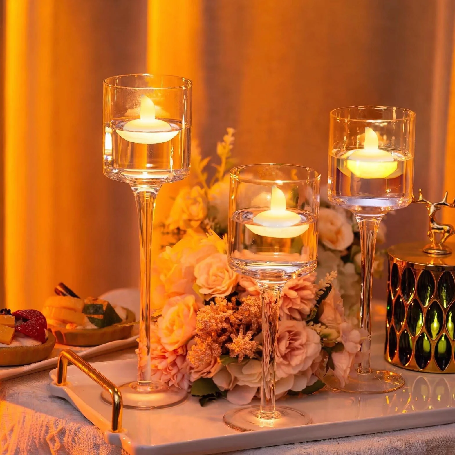 Bougies LED flottantes étanches Lot 96, sans flamme, blanches, pour mariage