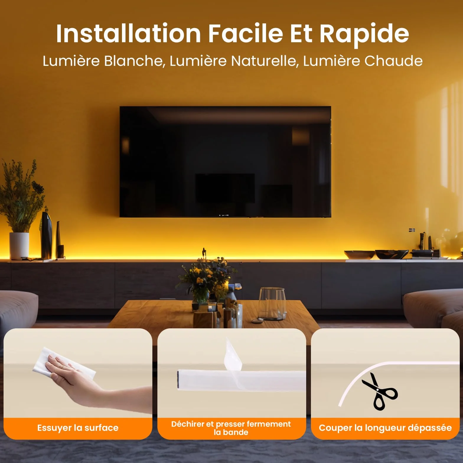 Bande Lumineuse LED COB 240 LEDs/mètre Néon Flex Découpable 220V avec Interrupteur Ruban LED Éclairage Intérieur Extérieur 1M