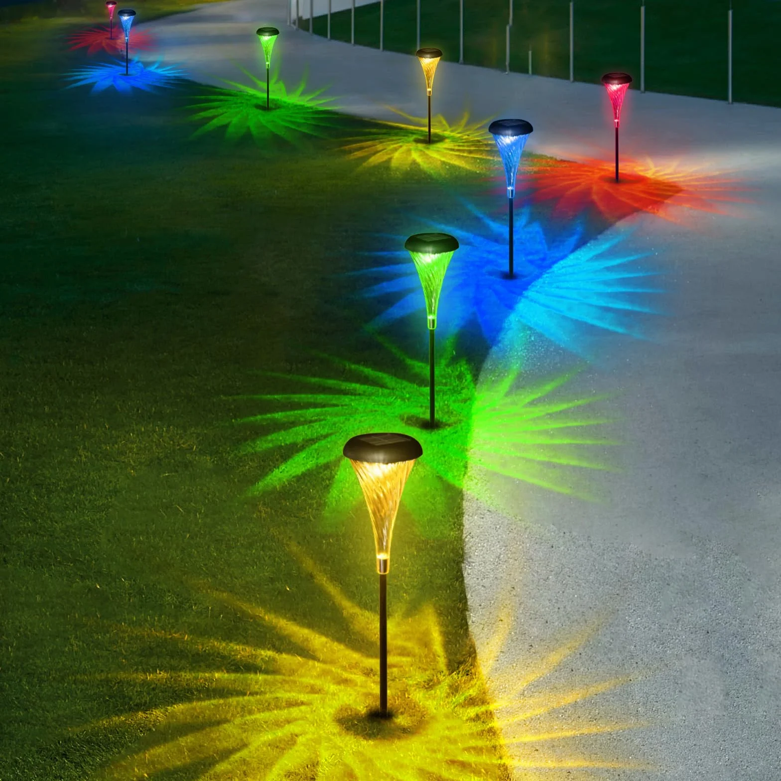 Joltix Lampe Solaire Extérieur Jardin 4 Pack LED Colorée Blanche Chaude Étanche Allée Patio