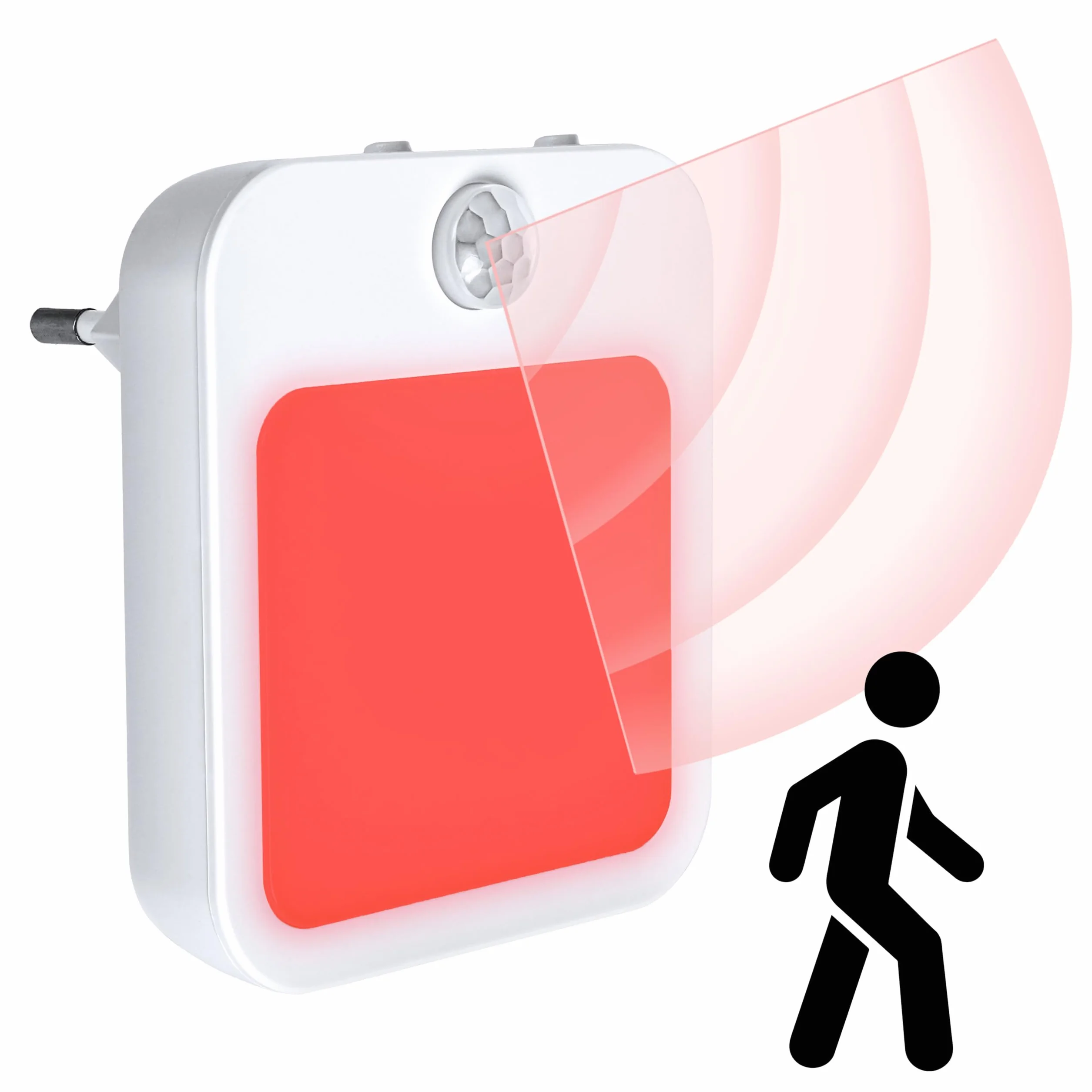 Toys4Boys Veilleuse LED Rouge avec Détecteur de Mouvement – Lampe de Nuit Enfant Adulte à Brancher – Intensité Réglable – 230V
