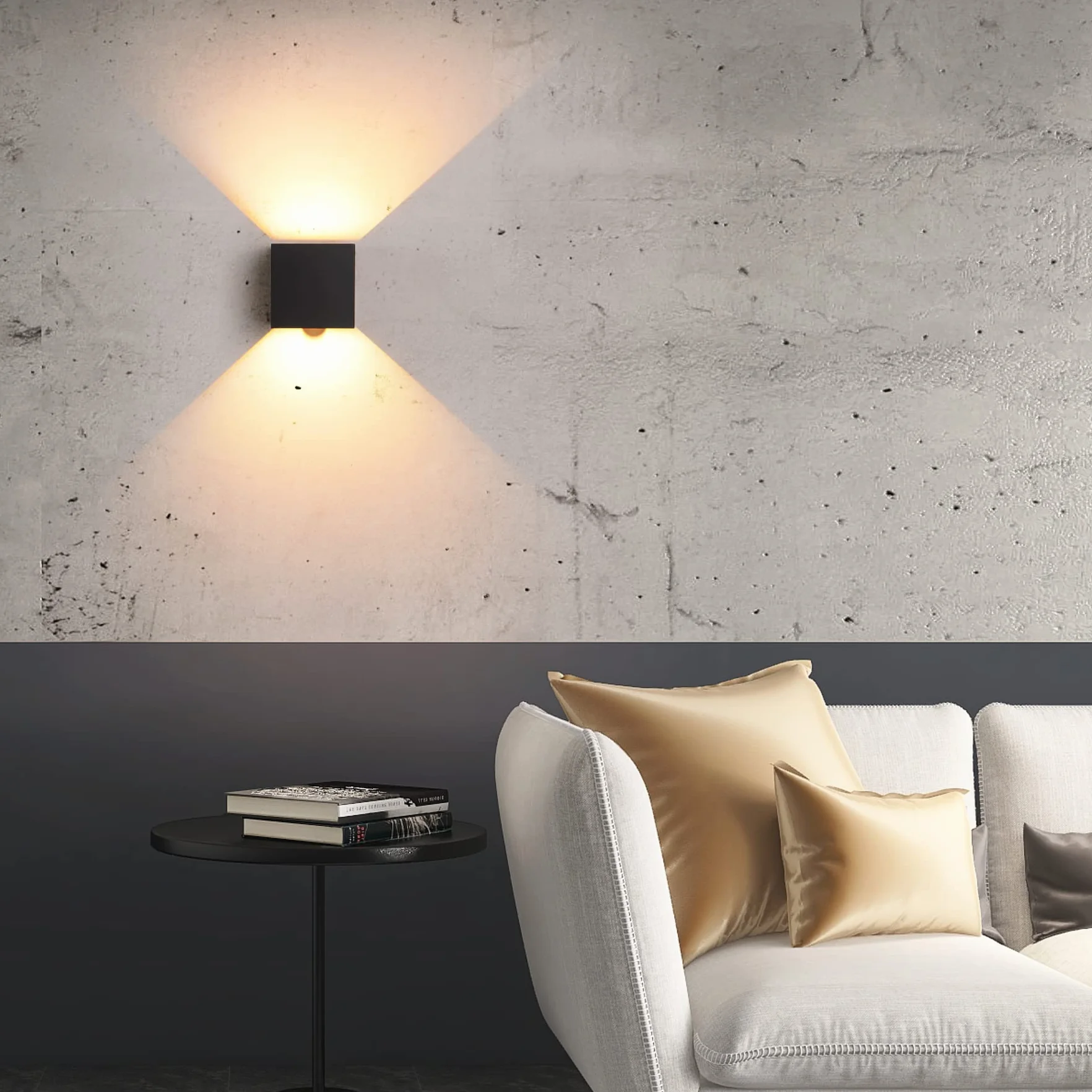 Applique Murale LED 12W Intérieur Extérieur Détecteur Mouvement 3000K Blanc Chaud IP65 Noir