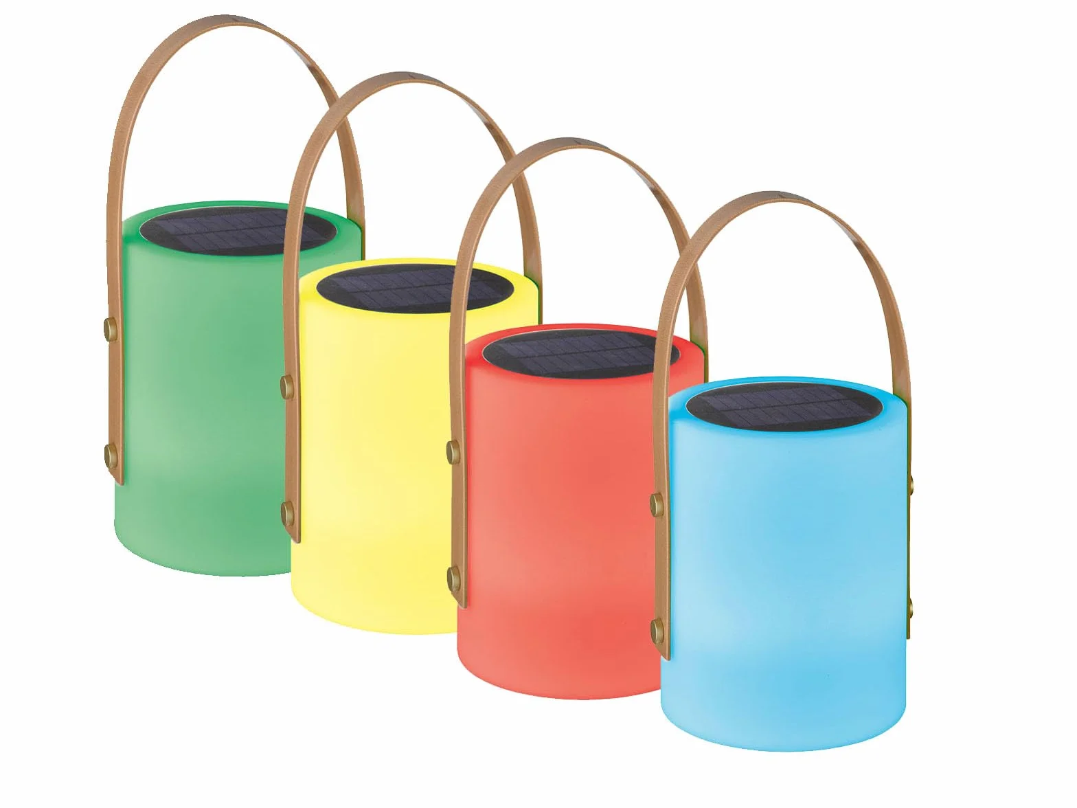 Lampes de table solaires d'extérieur 24 cm RVB avec télécommande Lot de 2