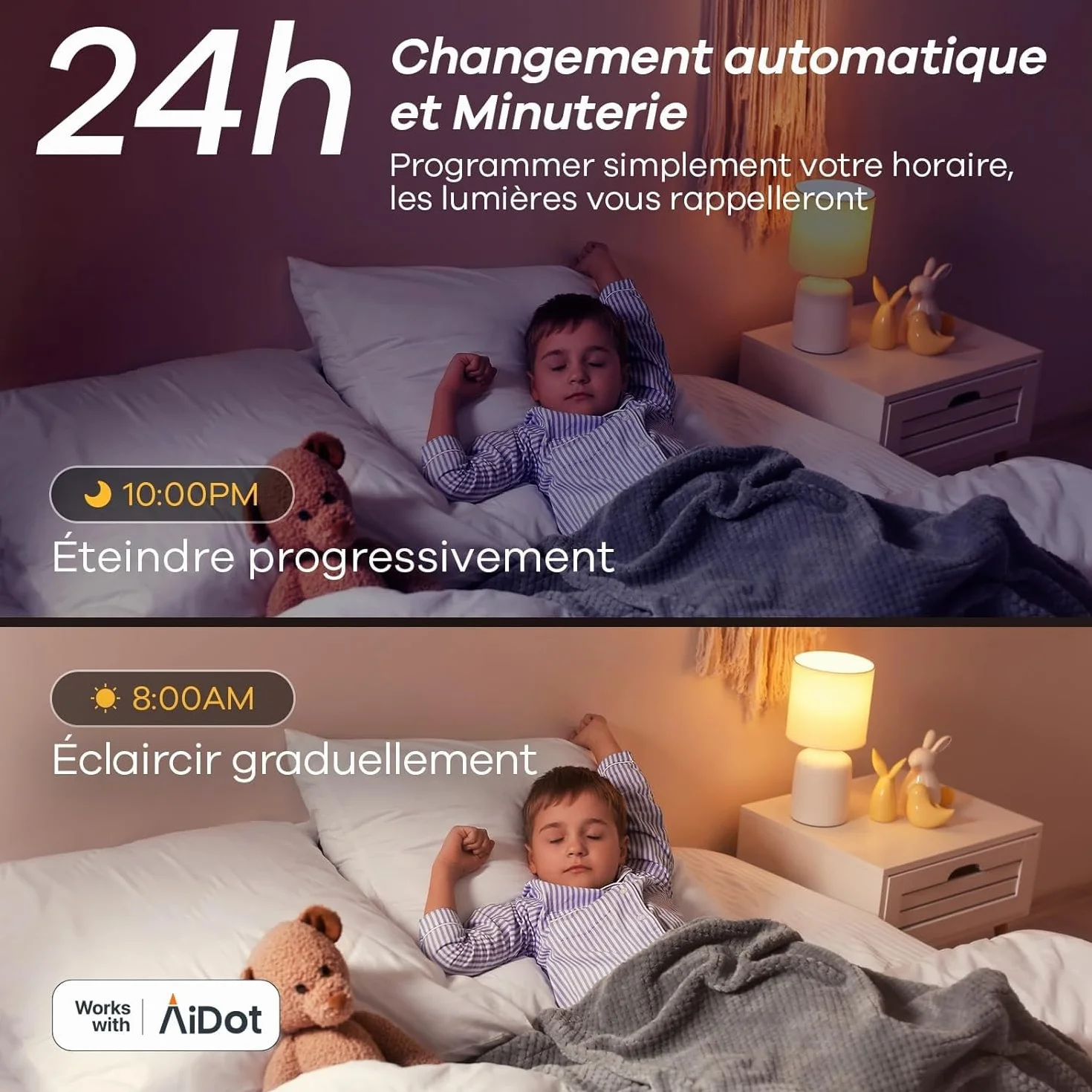 Linkind Ampoule Connectée WiFi LED E27 RGB 1800K-6500K Dimmable 9W 800LM Compatible Alexa Google Home 4 PCS