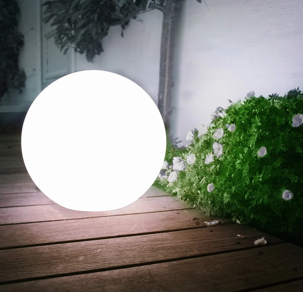 Lampe solaire LED pose libre Green Blue GB166 balle blanc 25x25 jardin
