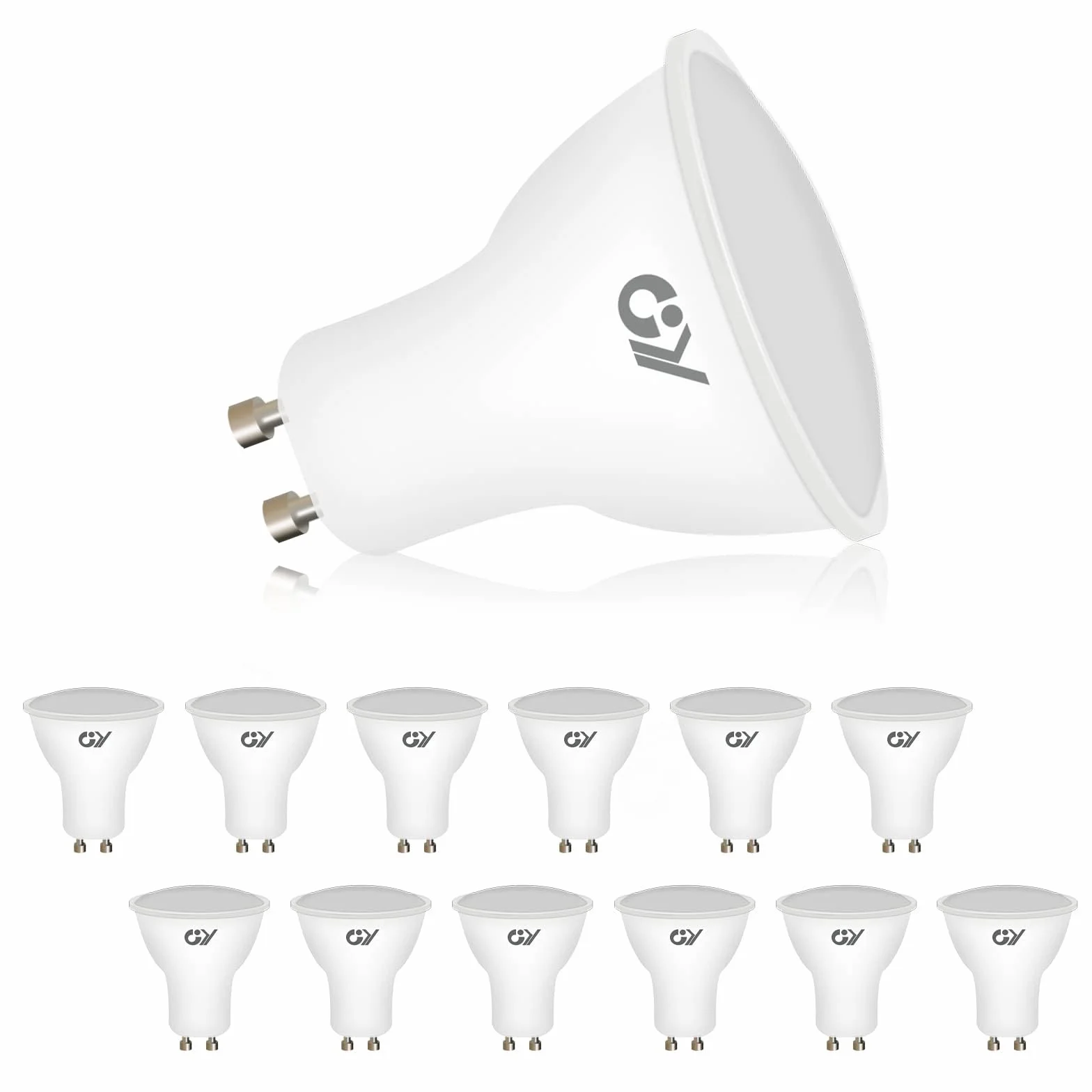 Lot de 12 Ampoules LED GU10 8W 800 lumens Blanc Froid 6500K Non-Dimmable