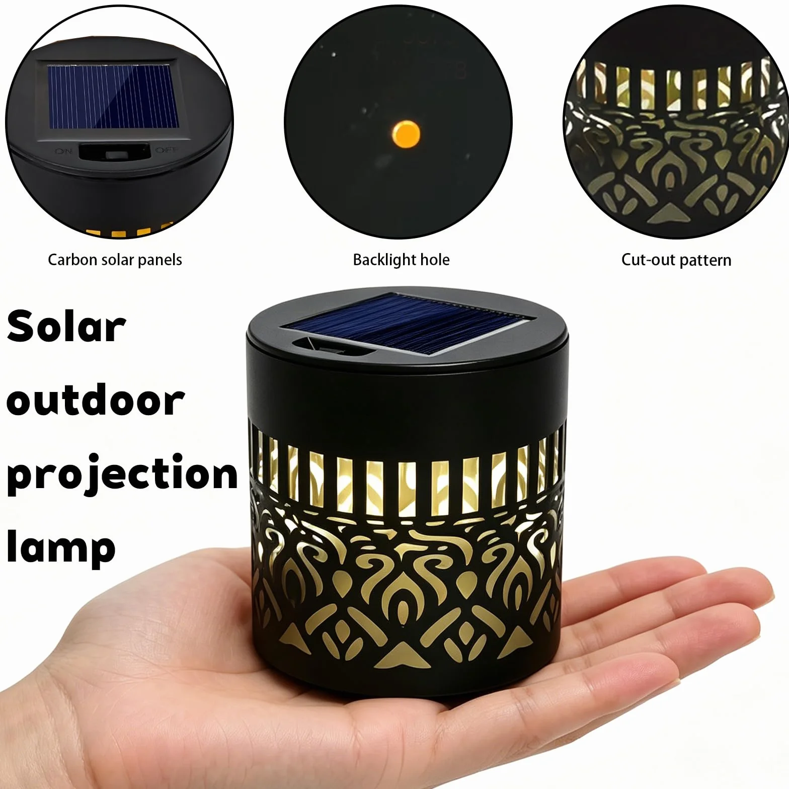 Lanterne Solaire Mandala Métal LED Nomade Etanche Exterieur Suspendre Lampe Solaire Exterieur Poser 2 Pièces