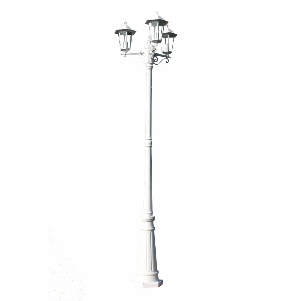 vidaXL Lampadaire extérieur triple blanc