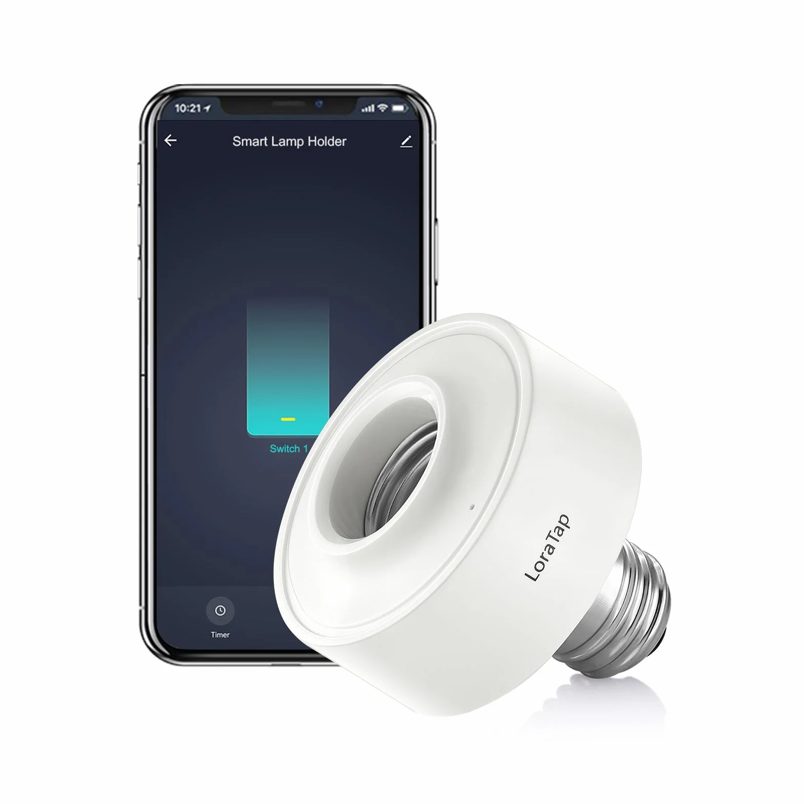 LoraTap Interrupteur WiFi E27, Commutateur Connecté Intelligent Compatible Alexa, Commande à Distance ON/OFF Lampe LED