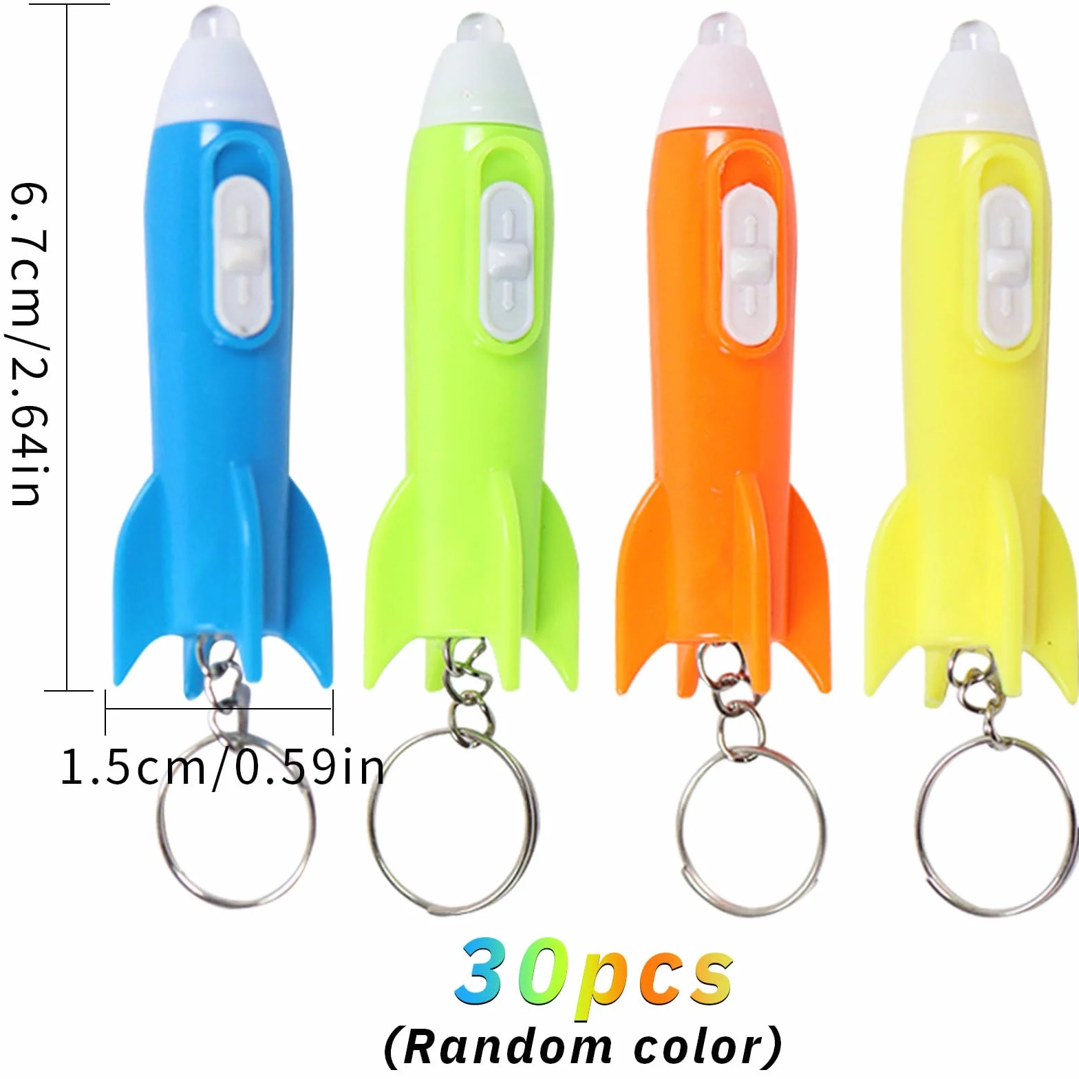 Mini lampes de poche porte-clés lumineuses pour enfants Lot de 30