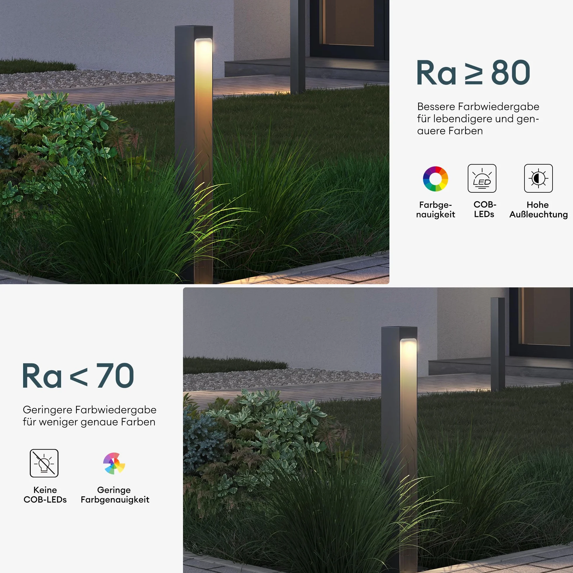 Mai & Mai Lampe sur Pied Extérieur Lapme Jardin Gris Foncé LED IP65 60x60x600mm