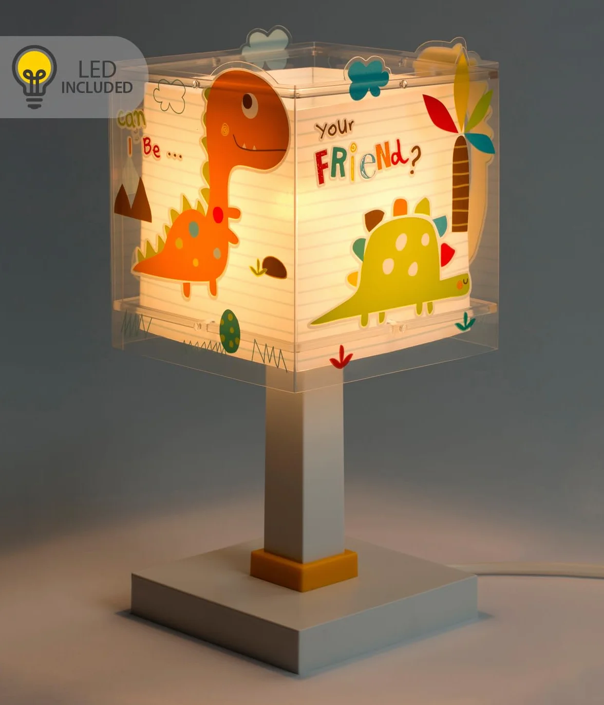 Dalber Lampe de chevet enfant Dinos Dinosaures G4 LED 4 W Ampoule incluse