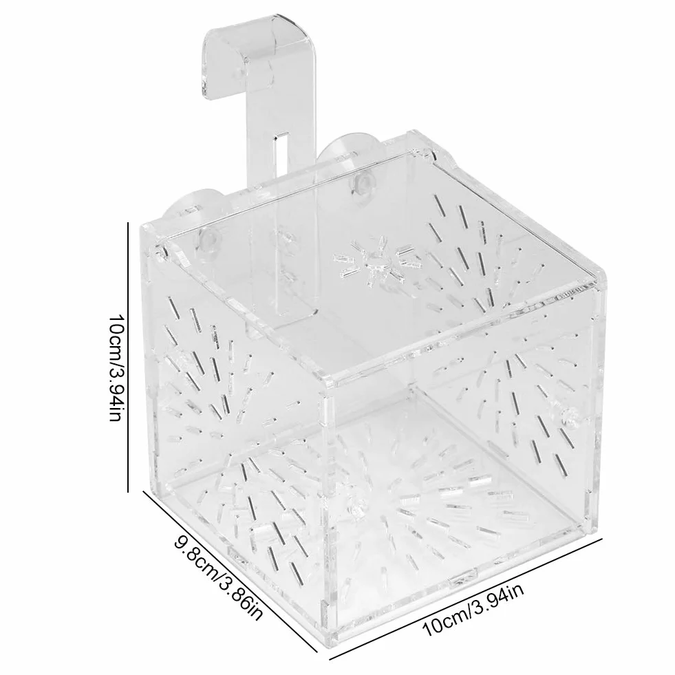 Fabater Boîte d'élevage de Poissons Non Toxiques, Aquarium Éclosion Suspendue 10x10x10 cm