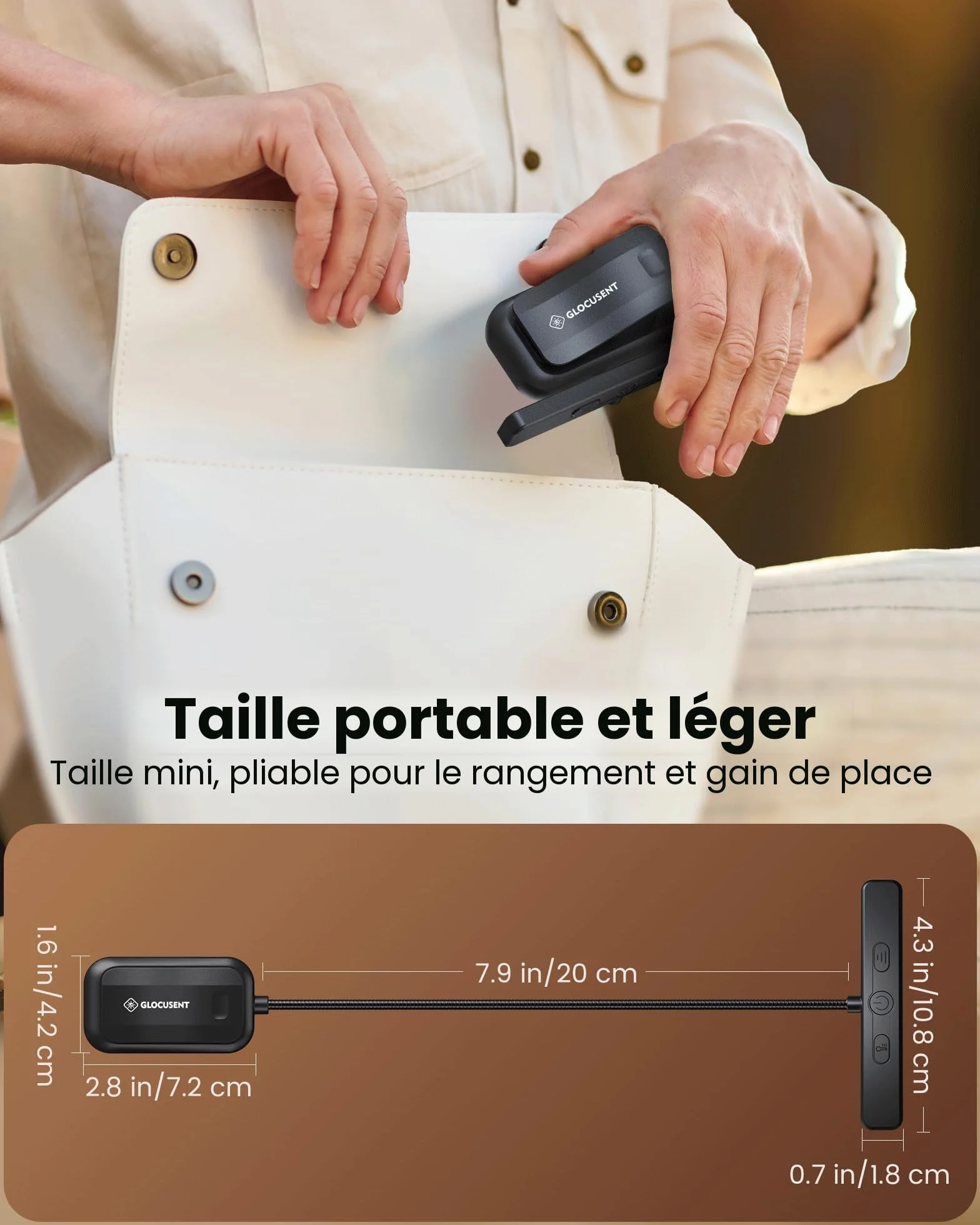 Glocusent Lampe de Lecture 26 LED, Rechargeable USB-C, 5 Luminosités & 5 Couleurs, 360° Cou Flexible, Autonomie 90h