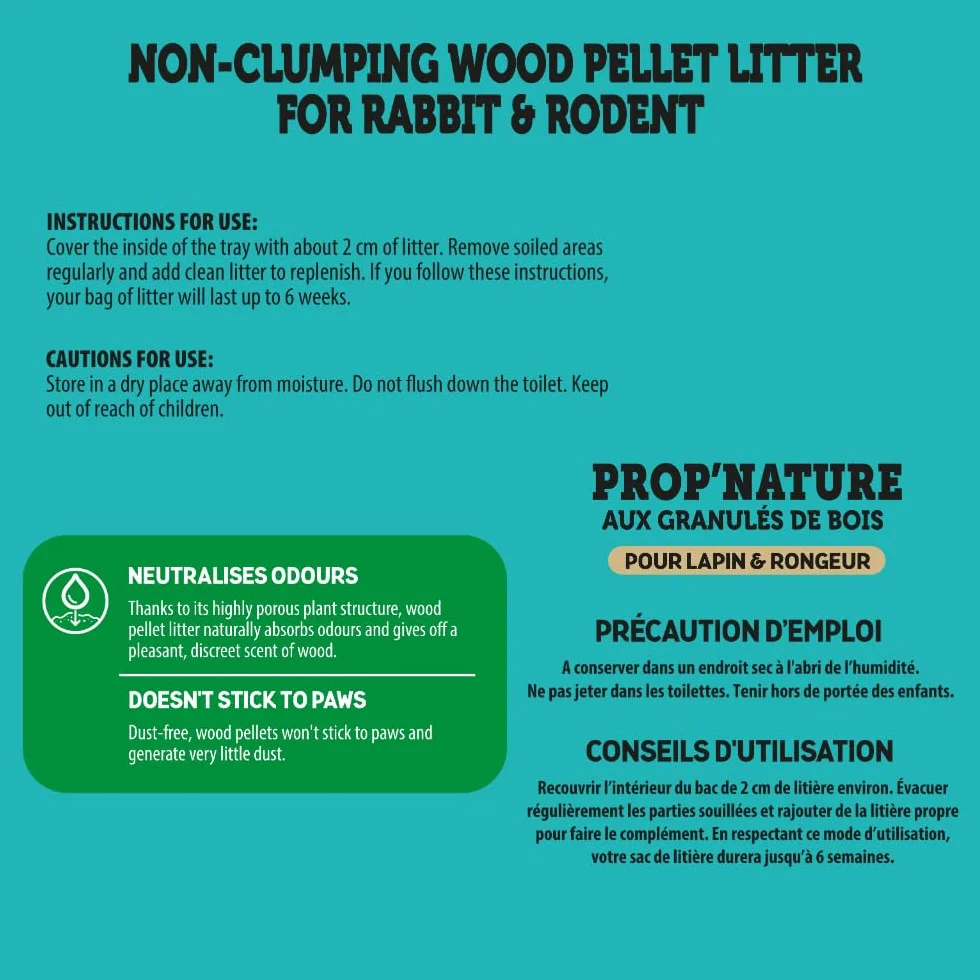 Aimé Litière PROP'Nature 10L Granulés de Bois Super Absorbants pour Lapin Cochon d'Inde Hamster