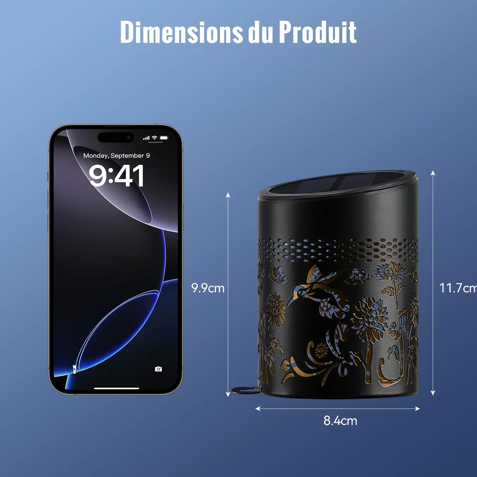 Lampe Solaire Exterieur Decorative Jardin Lot 2 Applique Murale Lanterne Clôture Étanche IP65