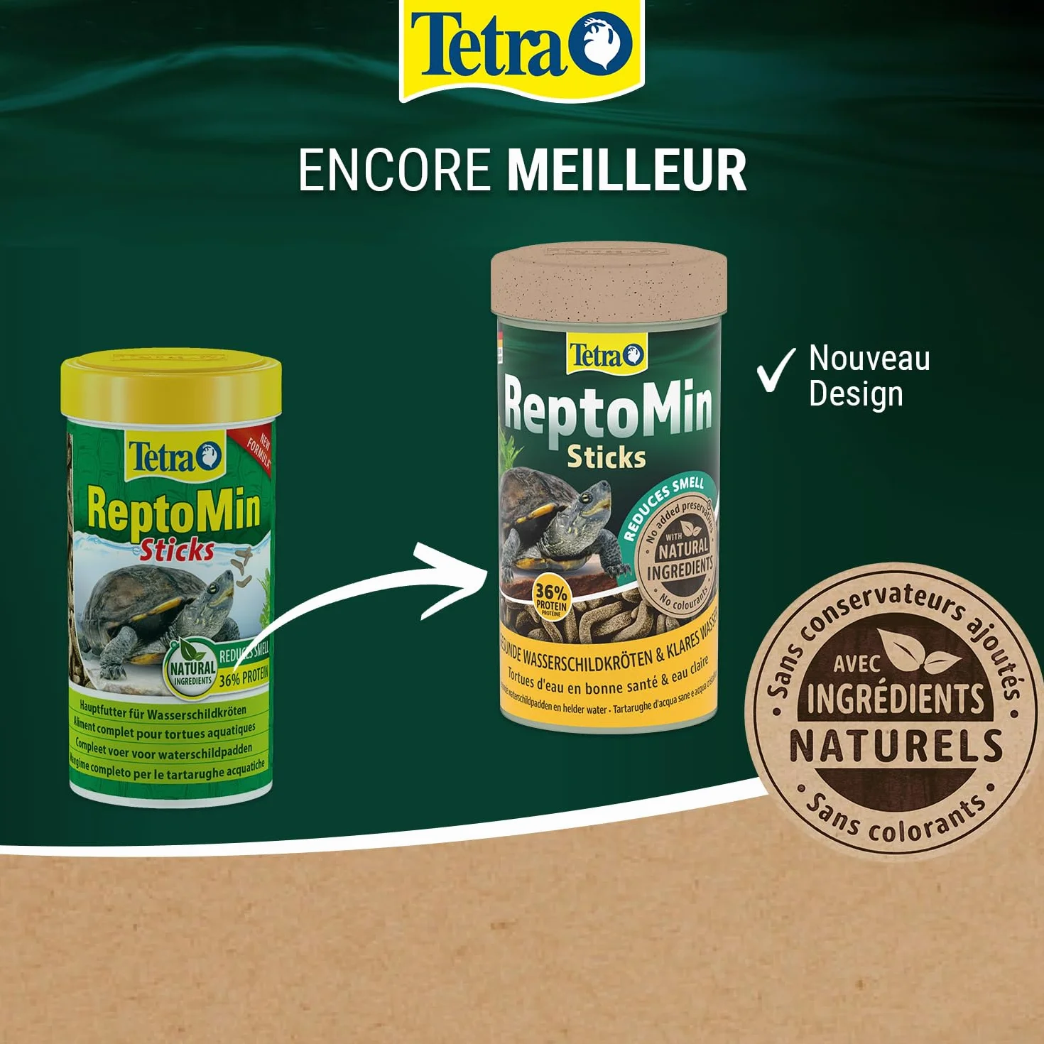 TETRA ReptoMin Sticks Aliment Complet pour Tortues d'Eau 1 Litre