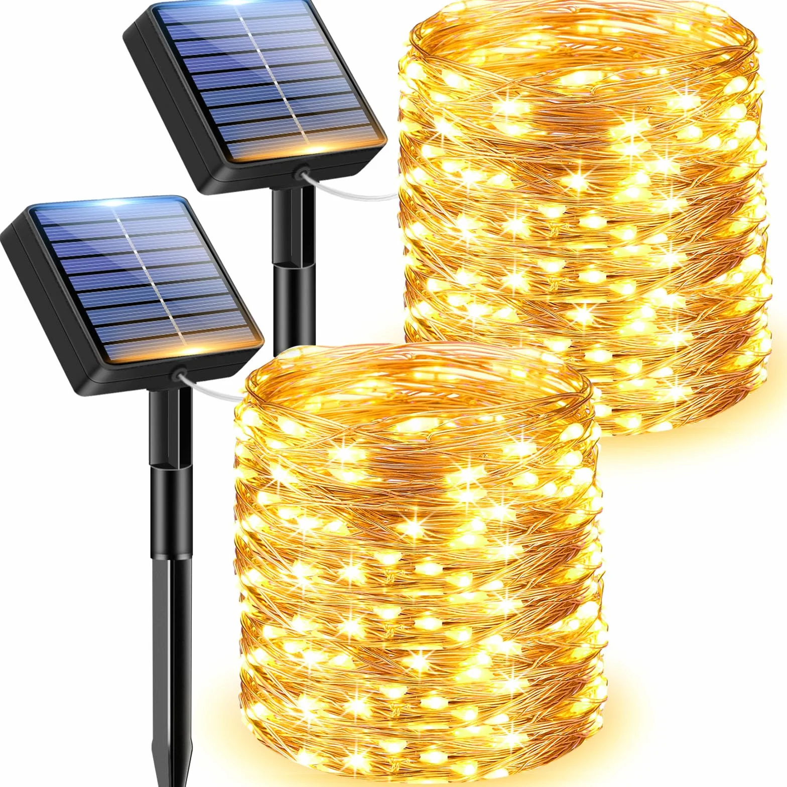 Litogo Lot de 2 Guirlande Lumineuse Exterieur Solaire 24m 240 LED Jardin Étanche Décoration Noël