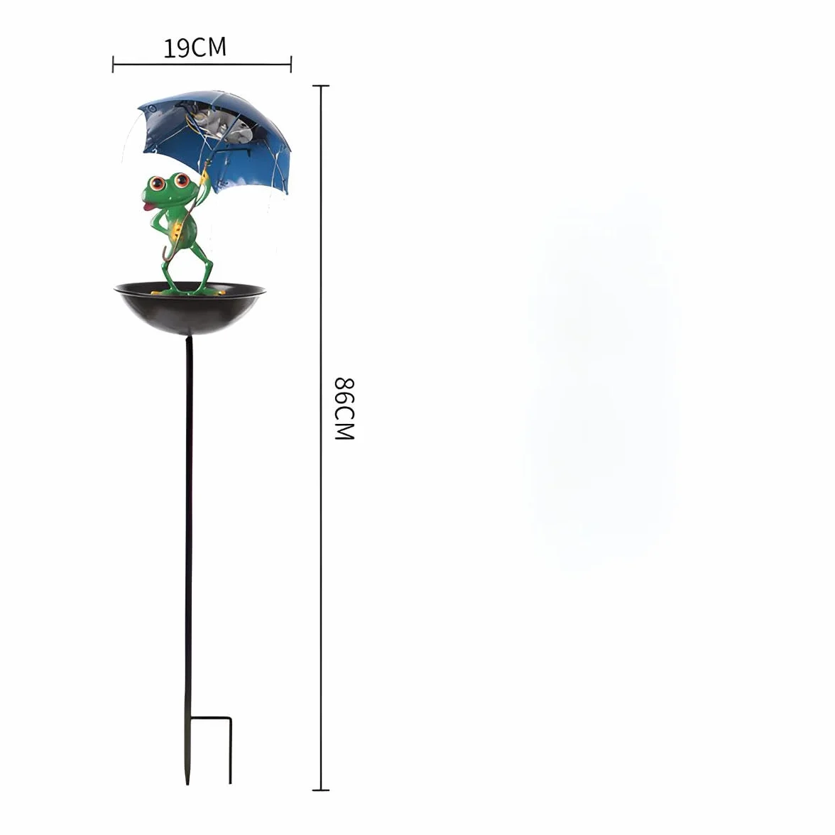 Grenouille décorative de jardin en fer forgé lampadaire parapluie solaire