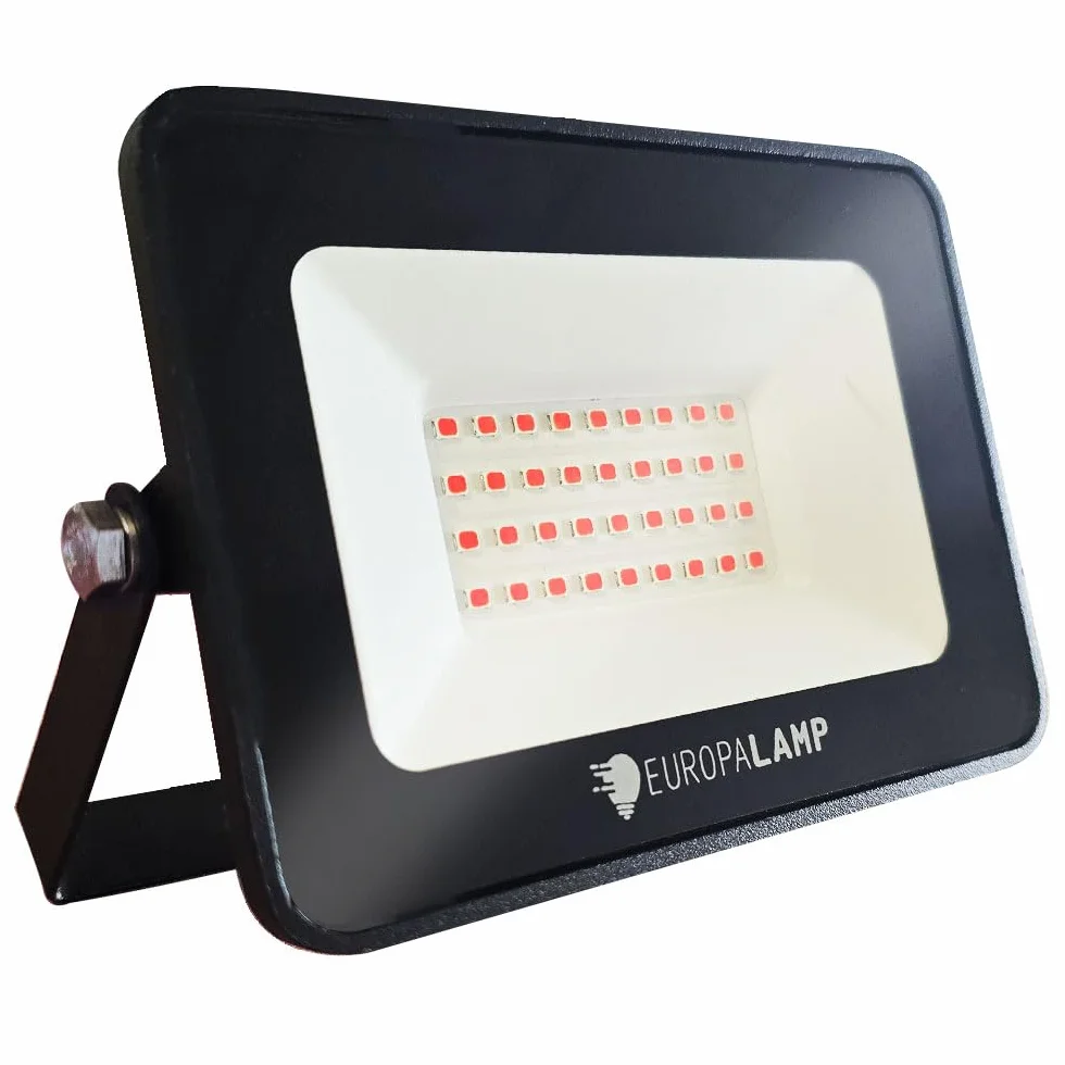 Projecteur LED Rouge 30W IP65 2850 lm Éclairage Extérieur Aluminium Verre Trempé