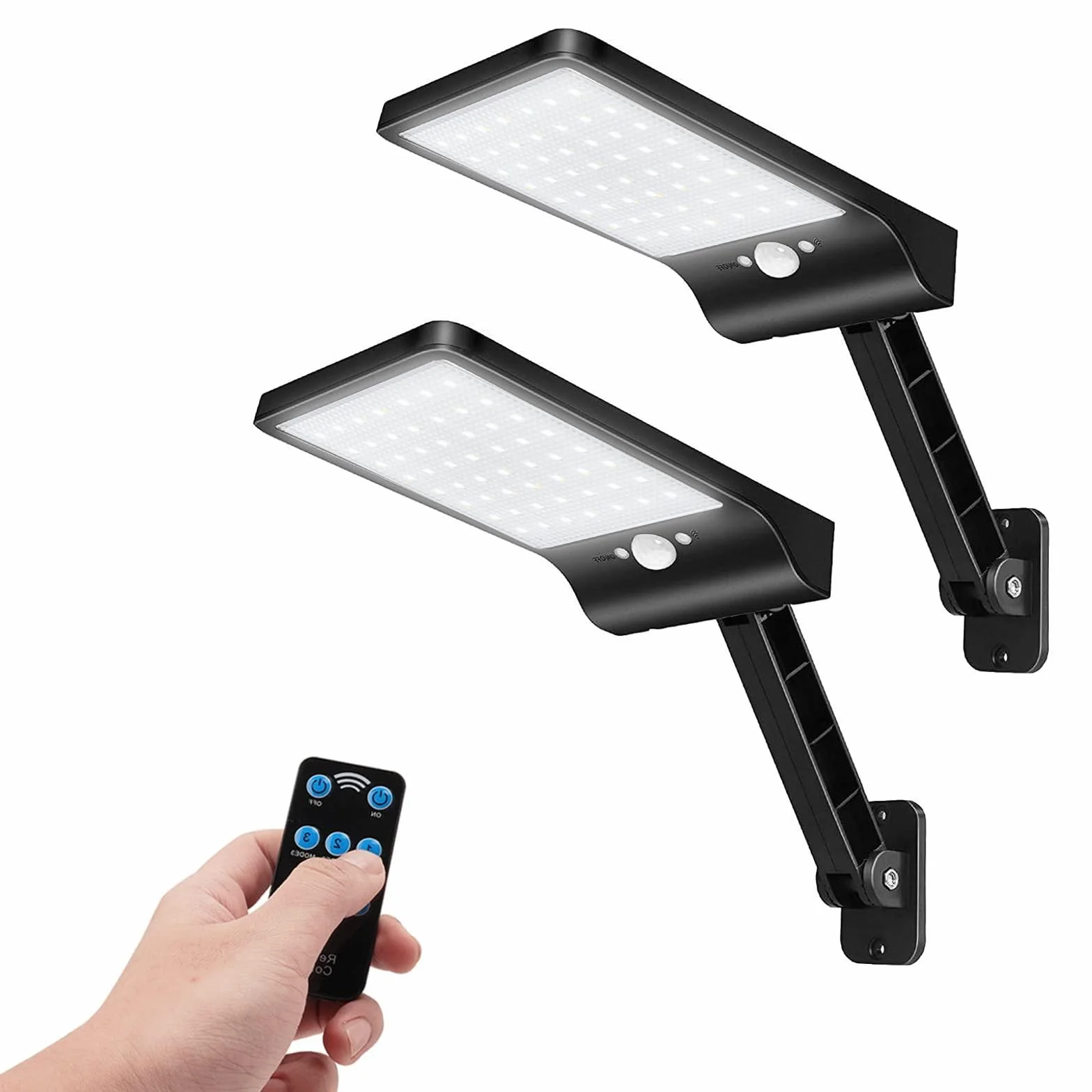 COLBOR Lampe Solaire Extérieur 56 LEDs Détecteur de Mouvement IP65 Étanche Télécommande Noir