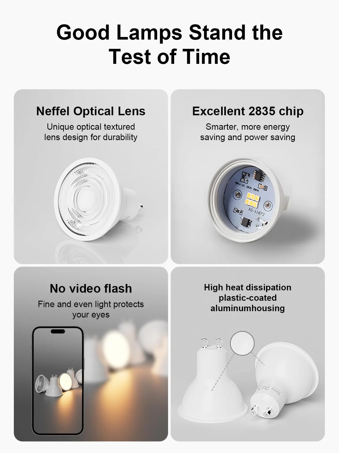 Fitop Ampoule Connectée WiFi GU10 RGBCW LED Smart 4.7W Dimmable 2700-6500K 5 pièces